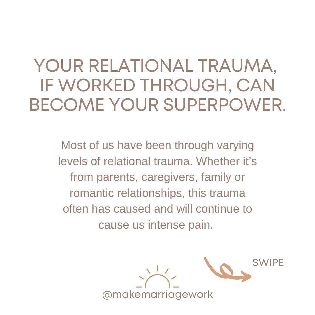 Save this post and discuss your relational trauma superpowers through with your partner. And keep in mind that therapy is a great tool to work through trauma if you have yet to do so. 
.
.
.
.
.
.
#connection #relationshipproblems #dating101 #validat