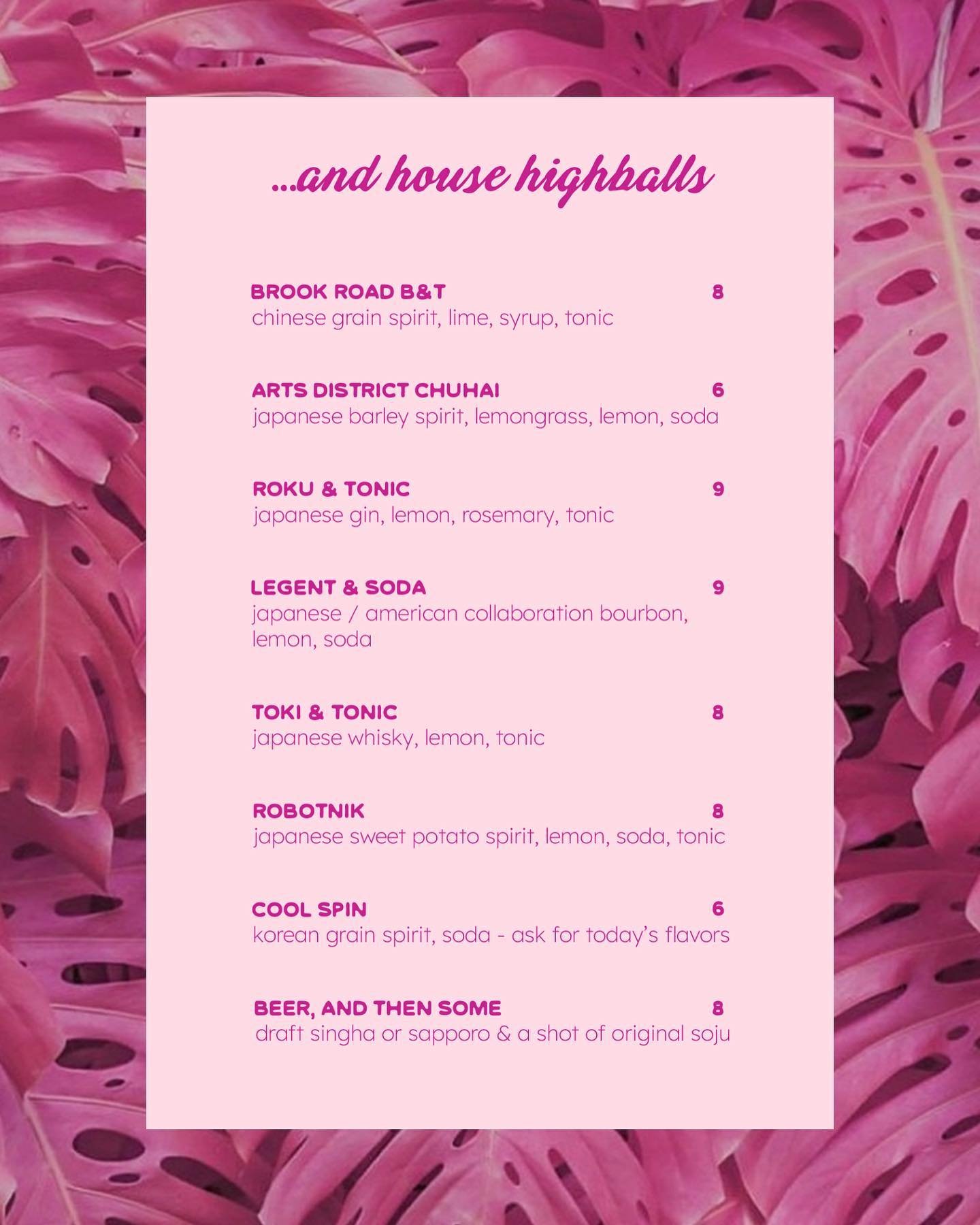 Tired of drinking your same ol&rsquo; go-to drink? Looking for a new warm weather favorite?? Oh baby, we got you! ✨

We&rsquo;ve put together a whole 🌸house highballs🌸 menu for you! Each drink features one of Asian spirits and is a perfect way for 