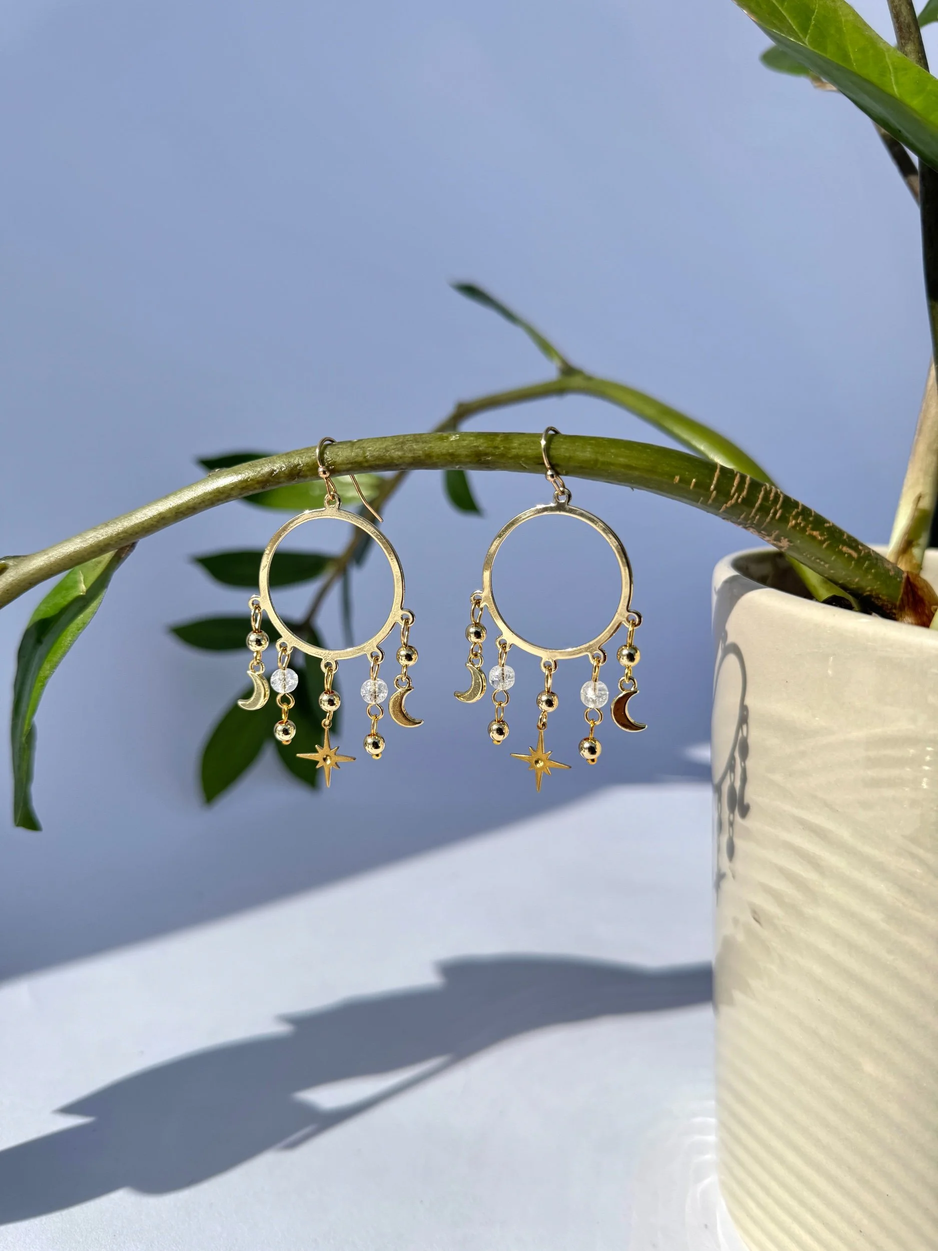 Star & moon hoops