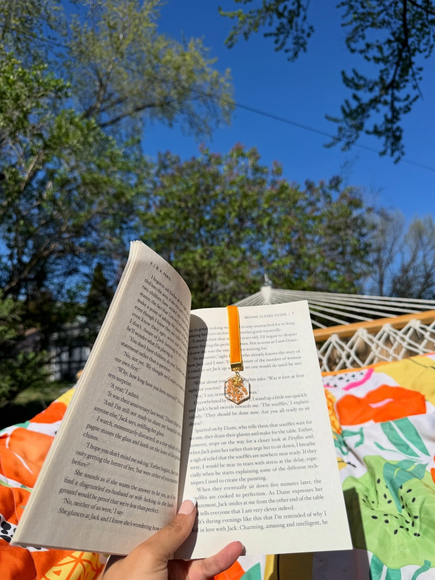 I am at my peak happiness laying out in the sunshine, reading a brand new book, and listening to the birds and bees race around my yard. :&rsquo;)
-
Recently purchased this book from @inkwellbooksellers and had to pick out a pollinator bookmark to ma