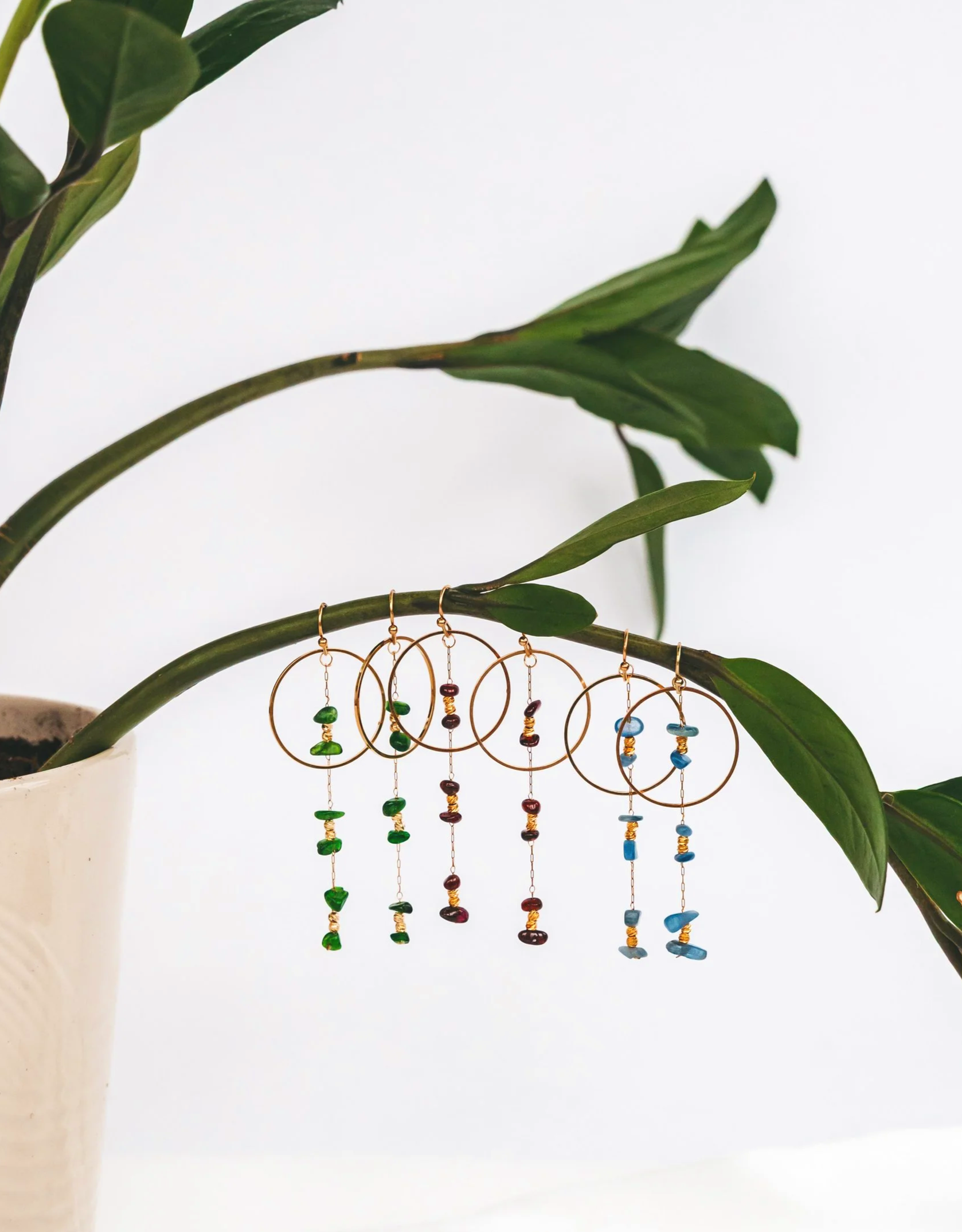 Crystal Chip Hoops