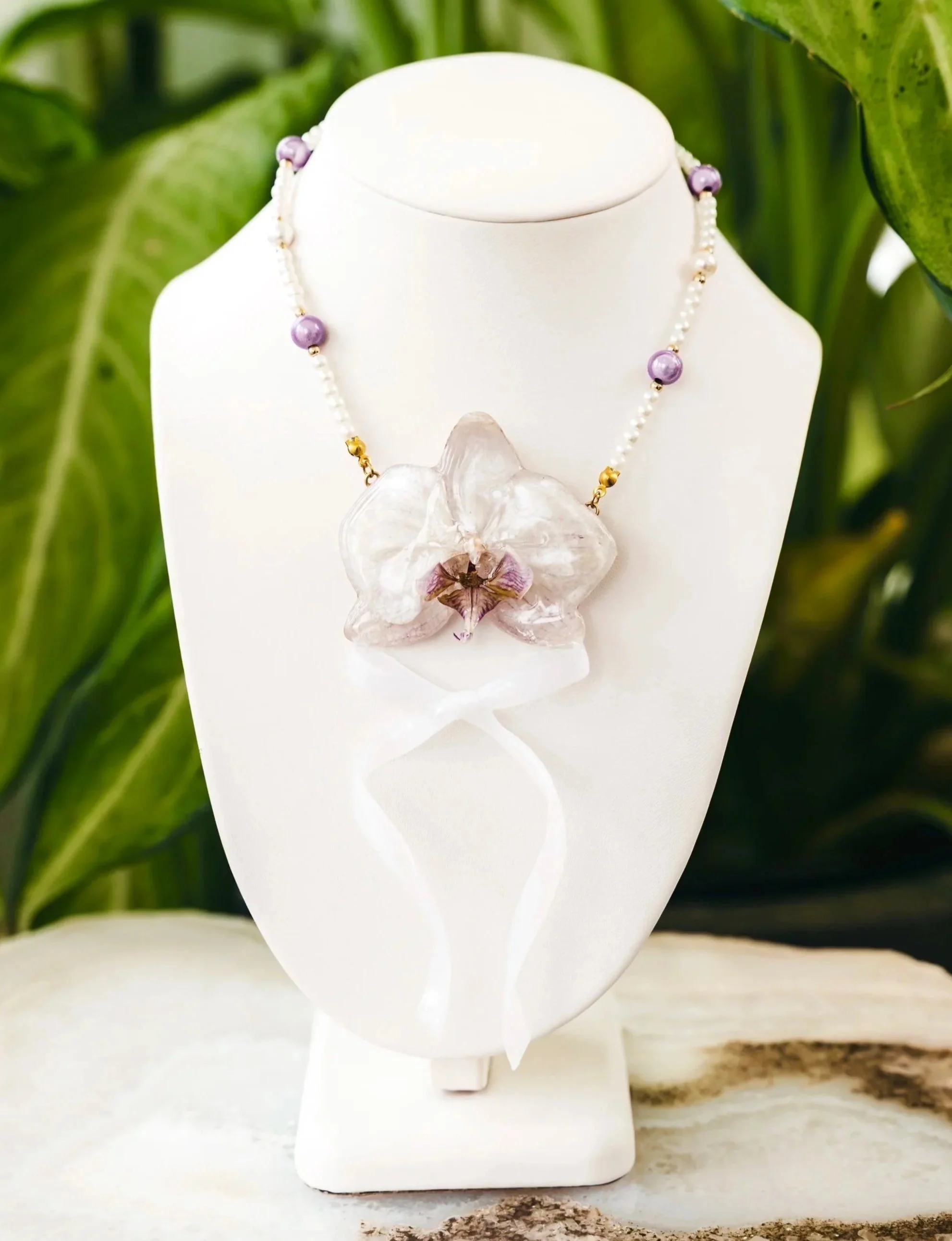 Orchid Ribbon Choker