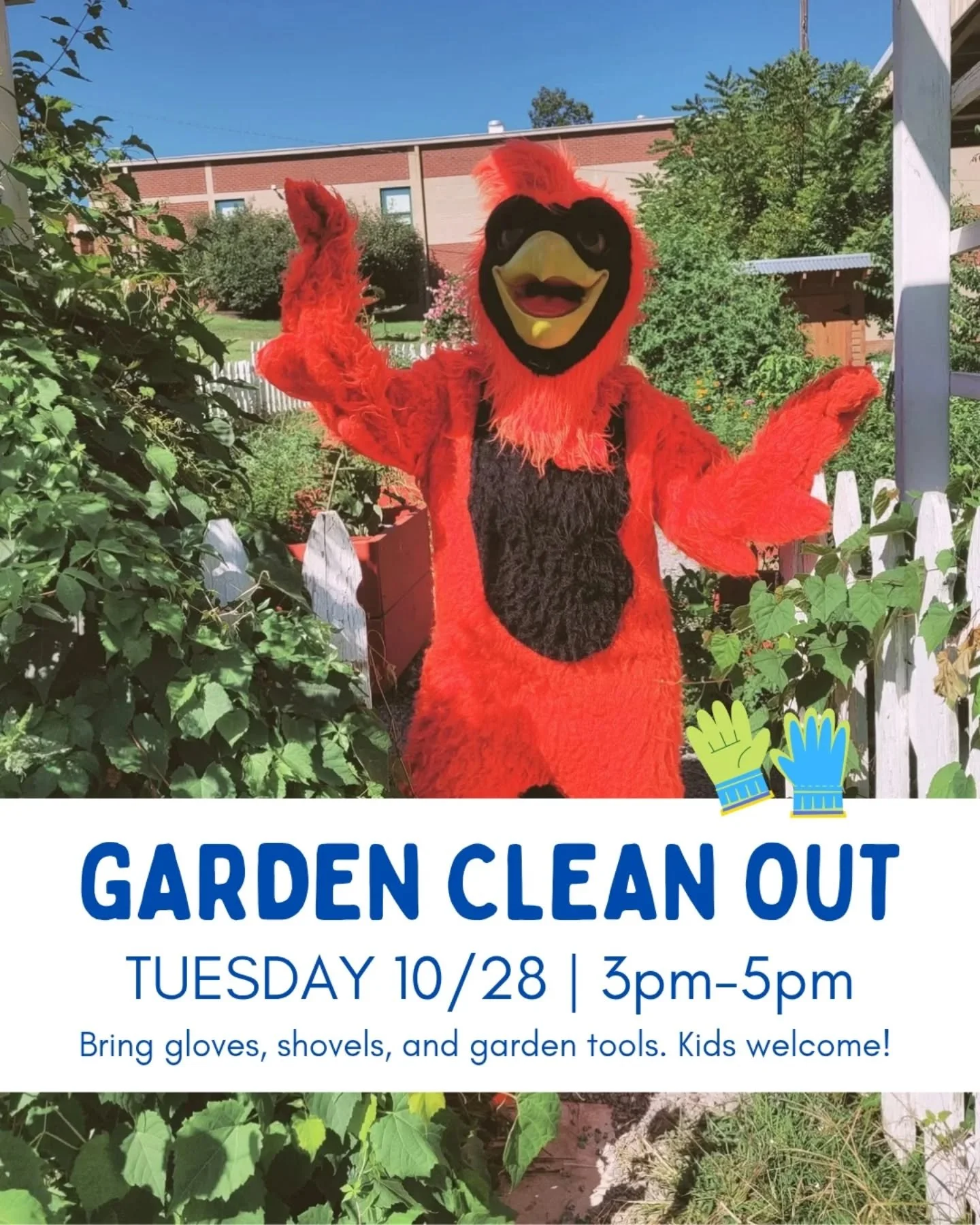 🌱 The Grounds &amp; Garden Committee invites you to join in after school next Tuesday, 10/28 from 3pm-5pm for a Garden Clean Out! Bring your gloves and garden tools and let's clear the plant beds and get them ready for fall planting along with weed-
