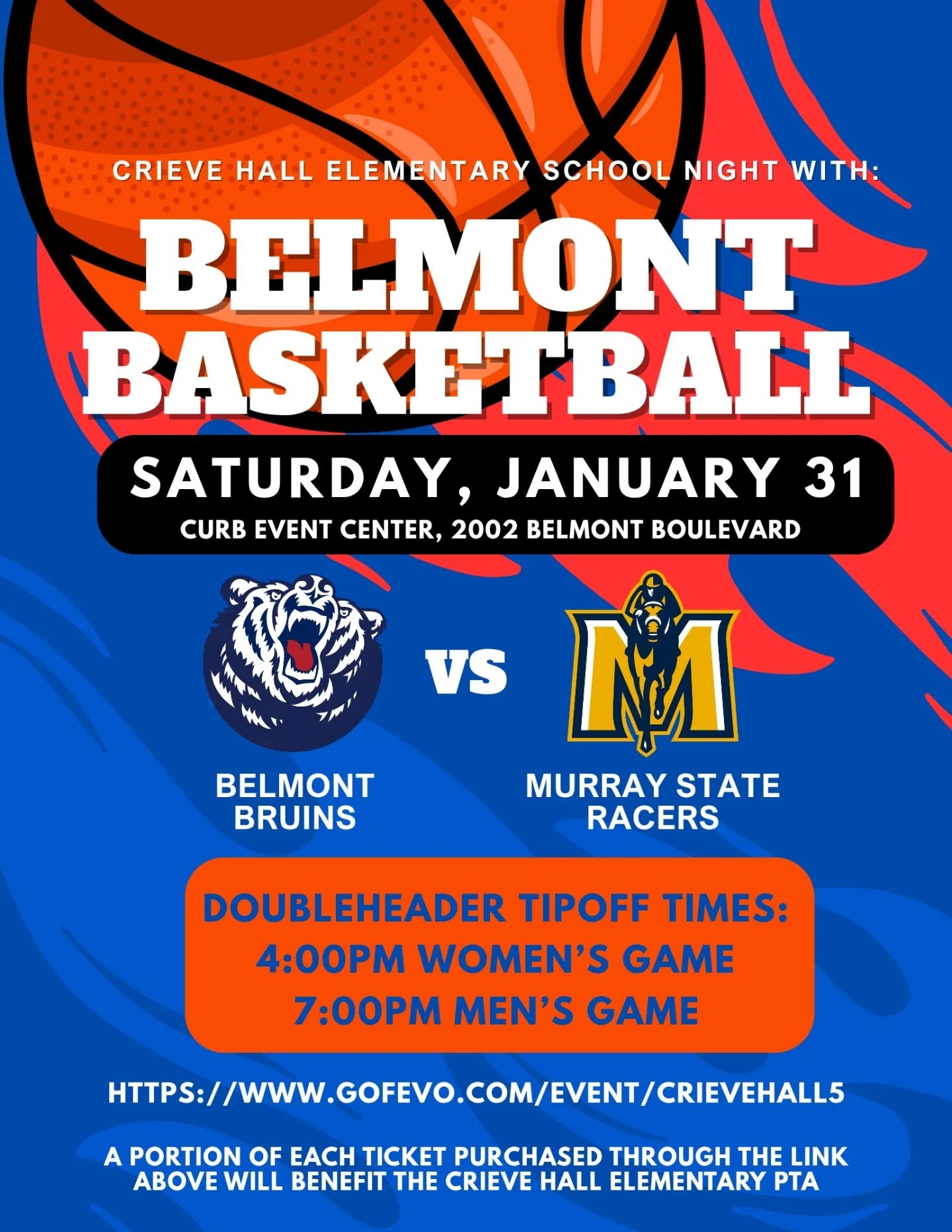 Get your 🎟️ for CHES night cheering on the Belmont Bruins' Basketball teams! This is such a fun opportunity to hang out with Crieve Hall families while also supporting a local school! A portion of the ticket sales goes to the PTA. 🏀 Ticket link in 