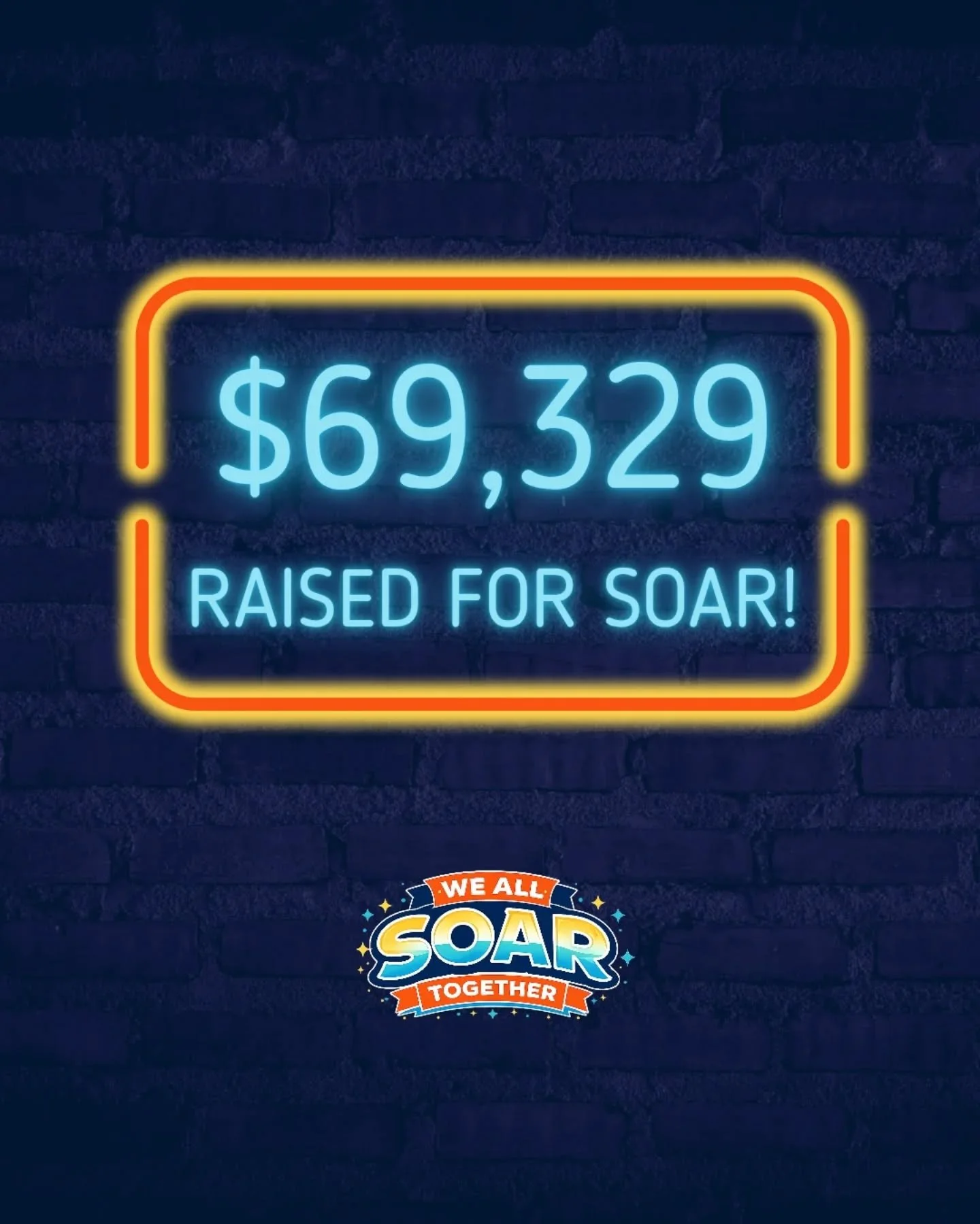 $69,329 in just 12 days&hellip; WOW. 💫

We are beyond grateful for the incredible support from our families, friends, and community who helped make this year&rsquo;s SOAR campaign such a success. Every donation, share, and cheer along the way made a