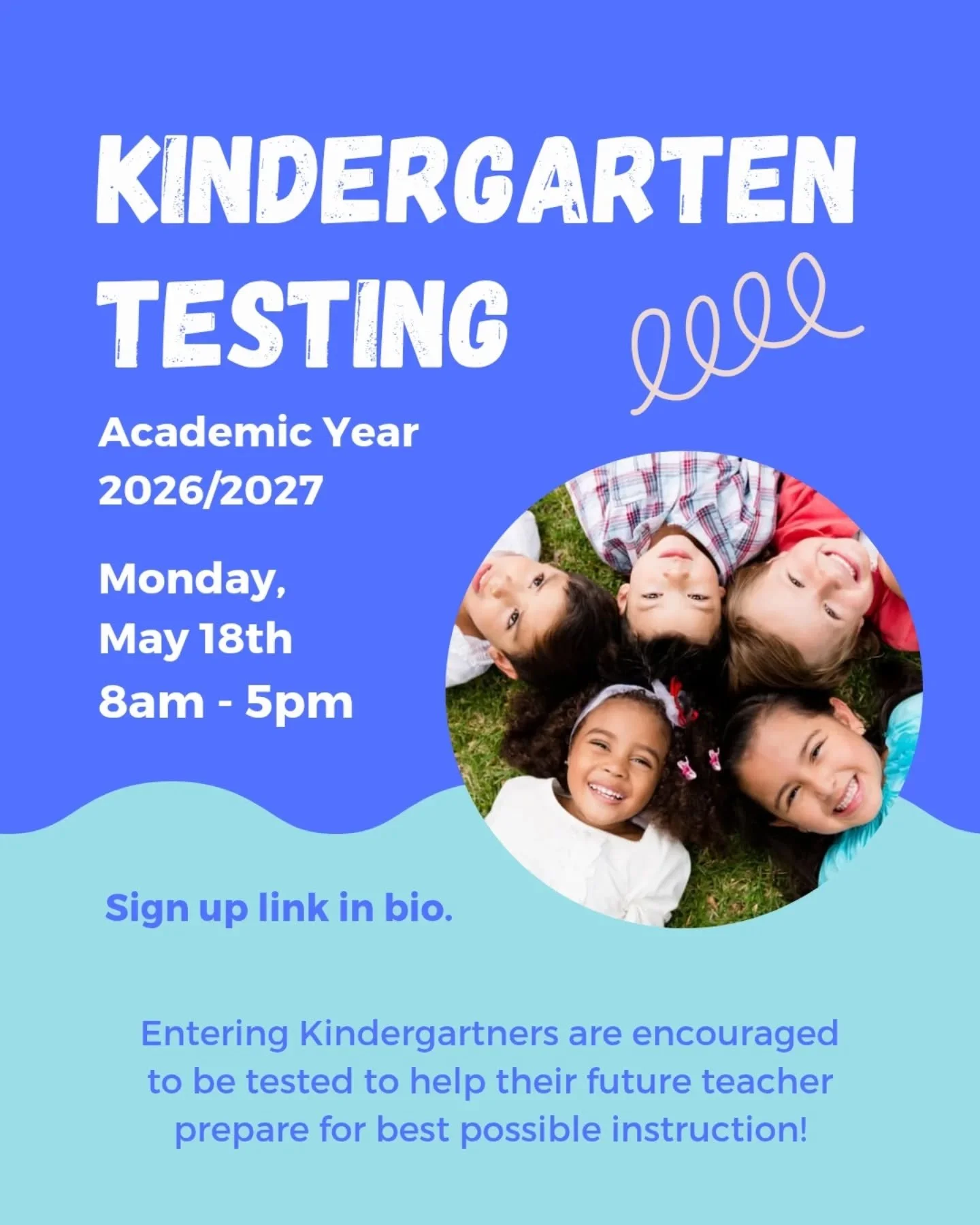 🎒 Welcome to Kindergarten! ❤️

Incoming Kindergarten families&mdash;don&rsquo;t forget about Kindergarten Testing at CHES on Monday, May 18th!

This quick assessment gives a snapshot of your child&rsquo;s alphabet knowledge, sight words, and early m