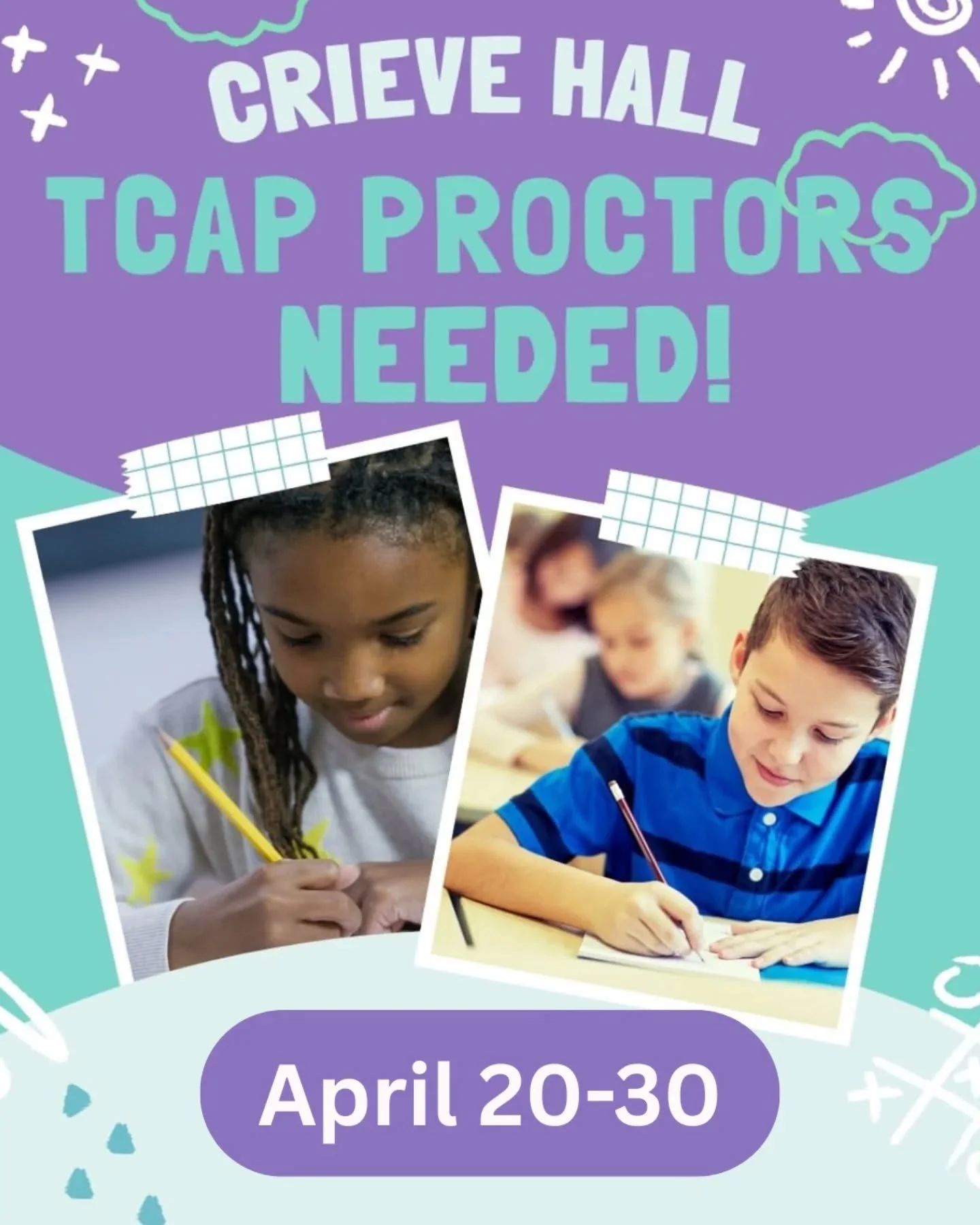 📣 Calling all parents! We need TCAP proctor volunteers starting Monday! Your role is to help supervise during testing (no prep or administering needed). 

Sign up today at link in bio - thank you for making testing run smoothly!