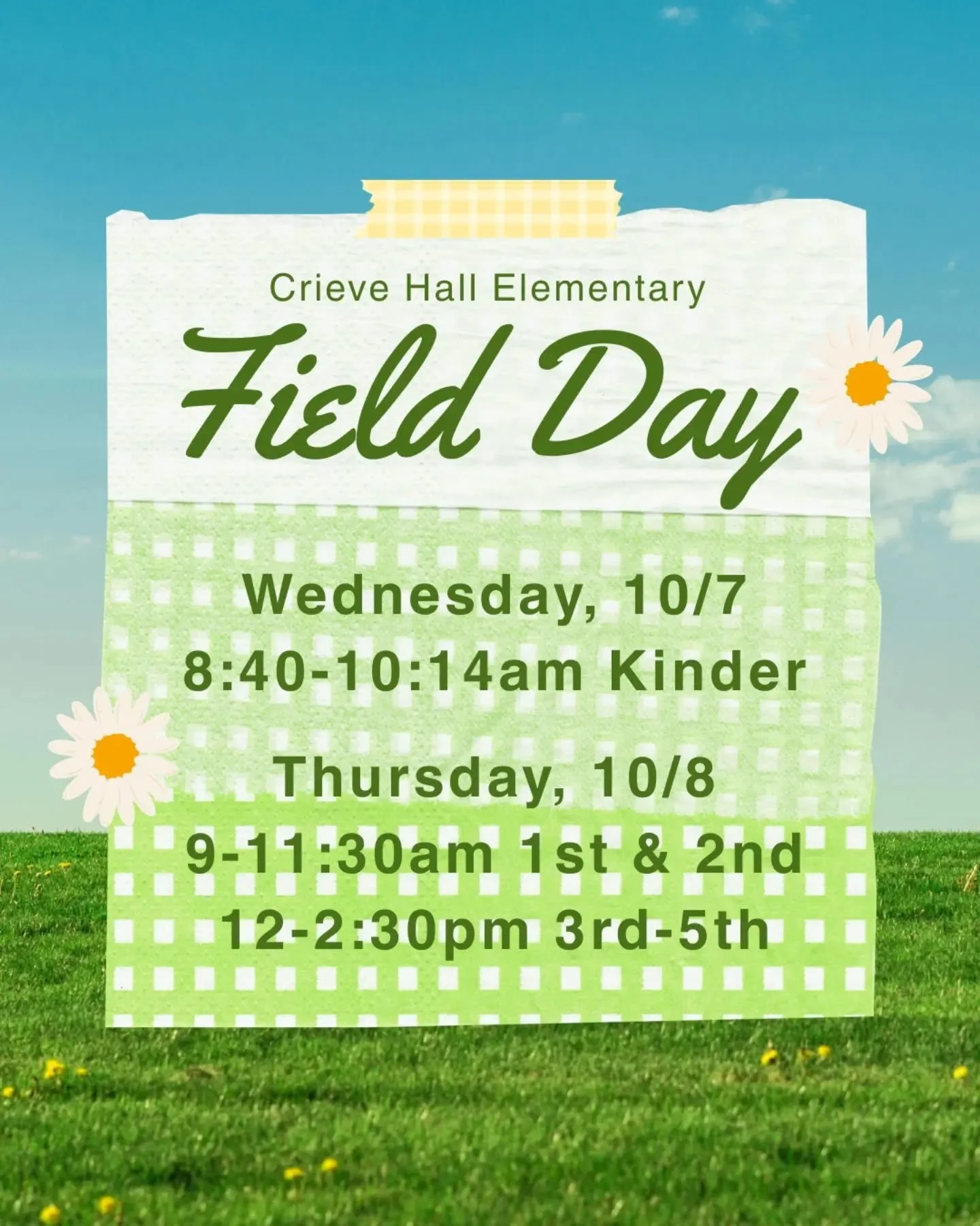🏃🏼&zwj;♀️ FIELD DAY is next week, Cardinals! 🏃&zwj;♂️

One of our favorite days of the year is almost here! Students will rotate through many fun stations with their classmates, and parents are welcome and encouraged to come out and cheer on the F