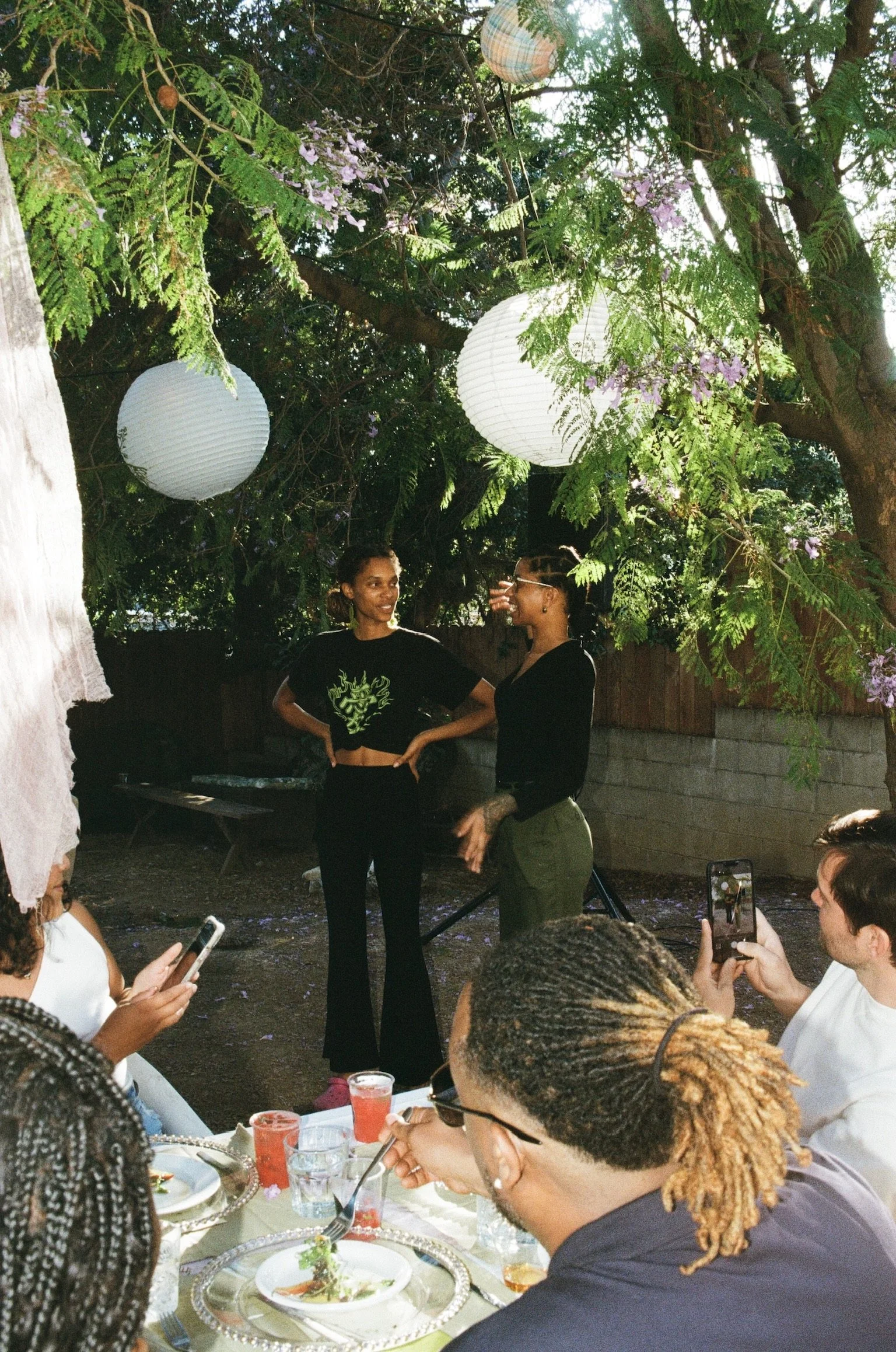 Vol. I Chef T and Chef Cydney having a little discussion over dinner. 
Photo Cred. Nandi George