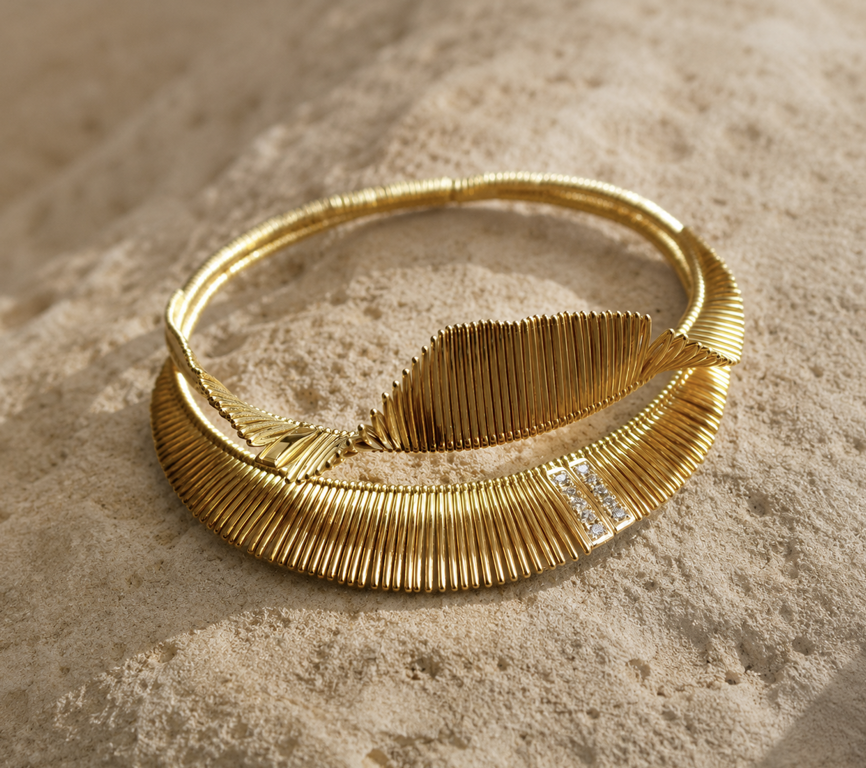 Peruffo Guitar+Diamond Double Bangle Bracelet