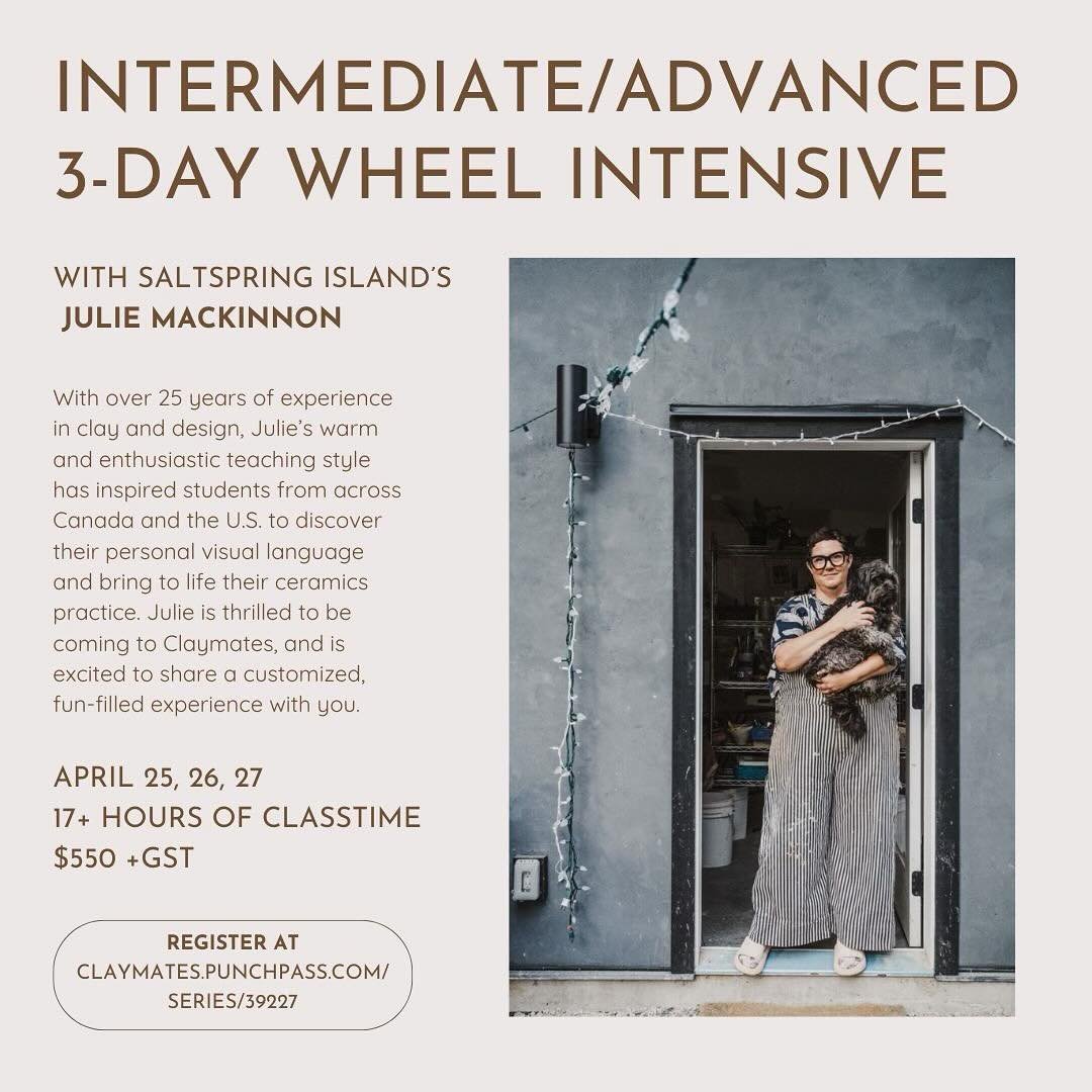 We are so excited to be hosting @juliemackinnonceramics this Spring! This class will be very special, don&rsquo;t wait to register if it&rsquo;s calling to you ☺️

https://app.punchpass.com/org/16894/series/39227