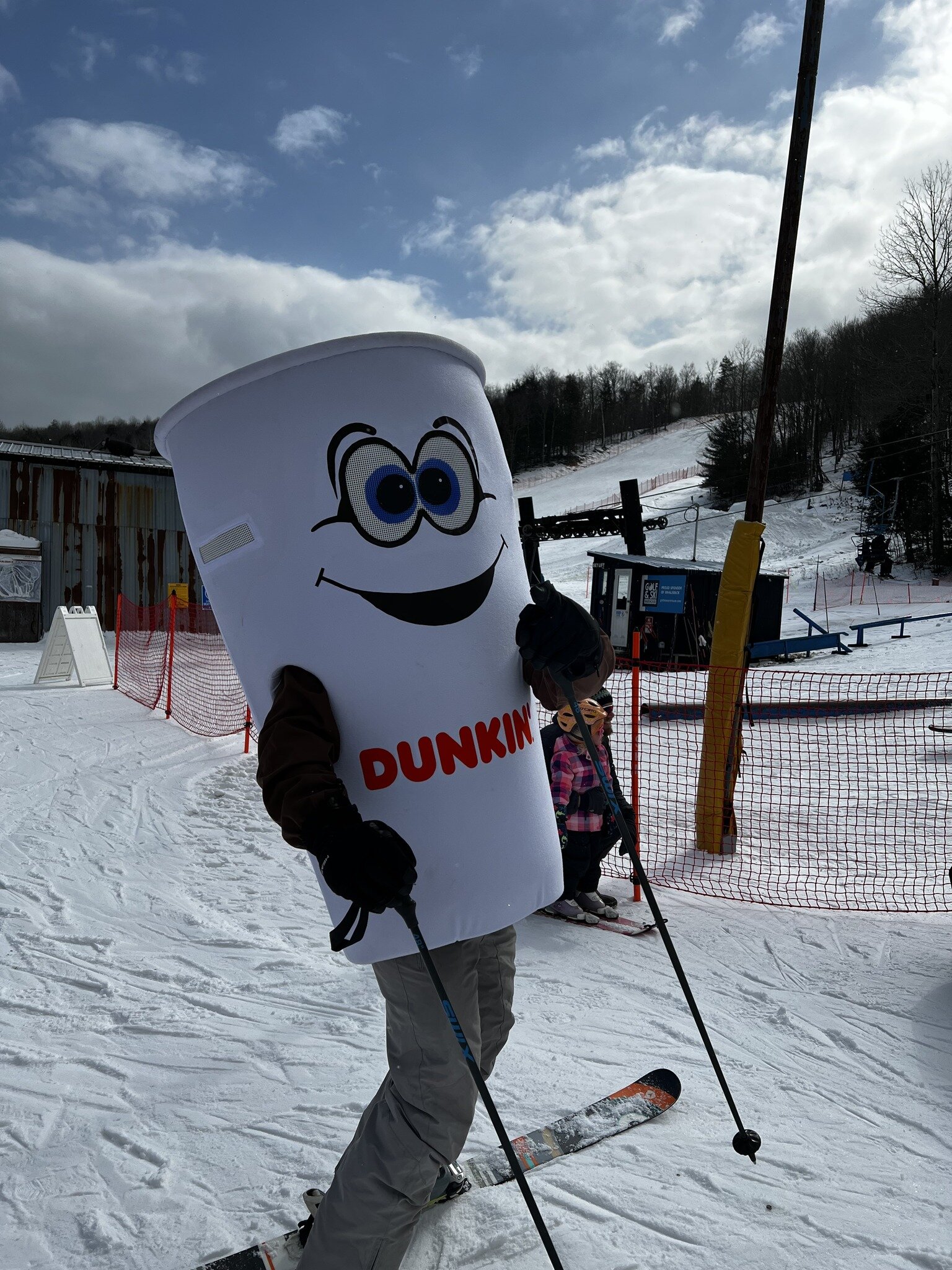 Who got to see the giant cup of coffee skiing around the mountain this weekend?  A big thanks to Dunkin' for coming out and adding to our stoke this past Sunday!