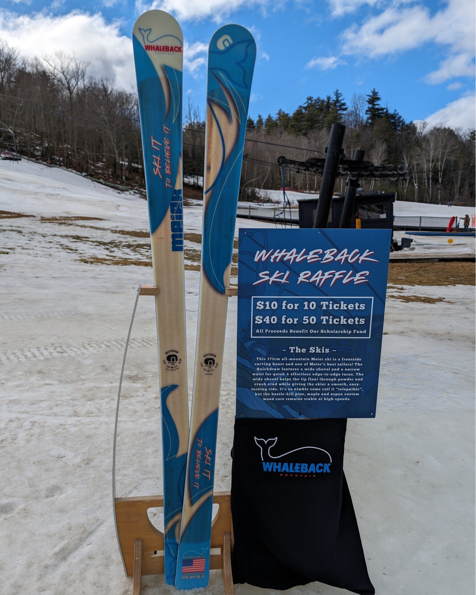 Last Chance Alert! This is your FINAL call to win a pair of Whaleback Custom @meierskis ! Hit the link in our bio to grab your raffle tickets! Imagine cruising down the mountains on these beautiful 176cm skis crafted just for you. Don't let this oppo