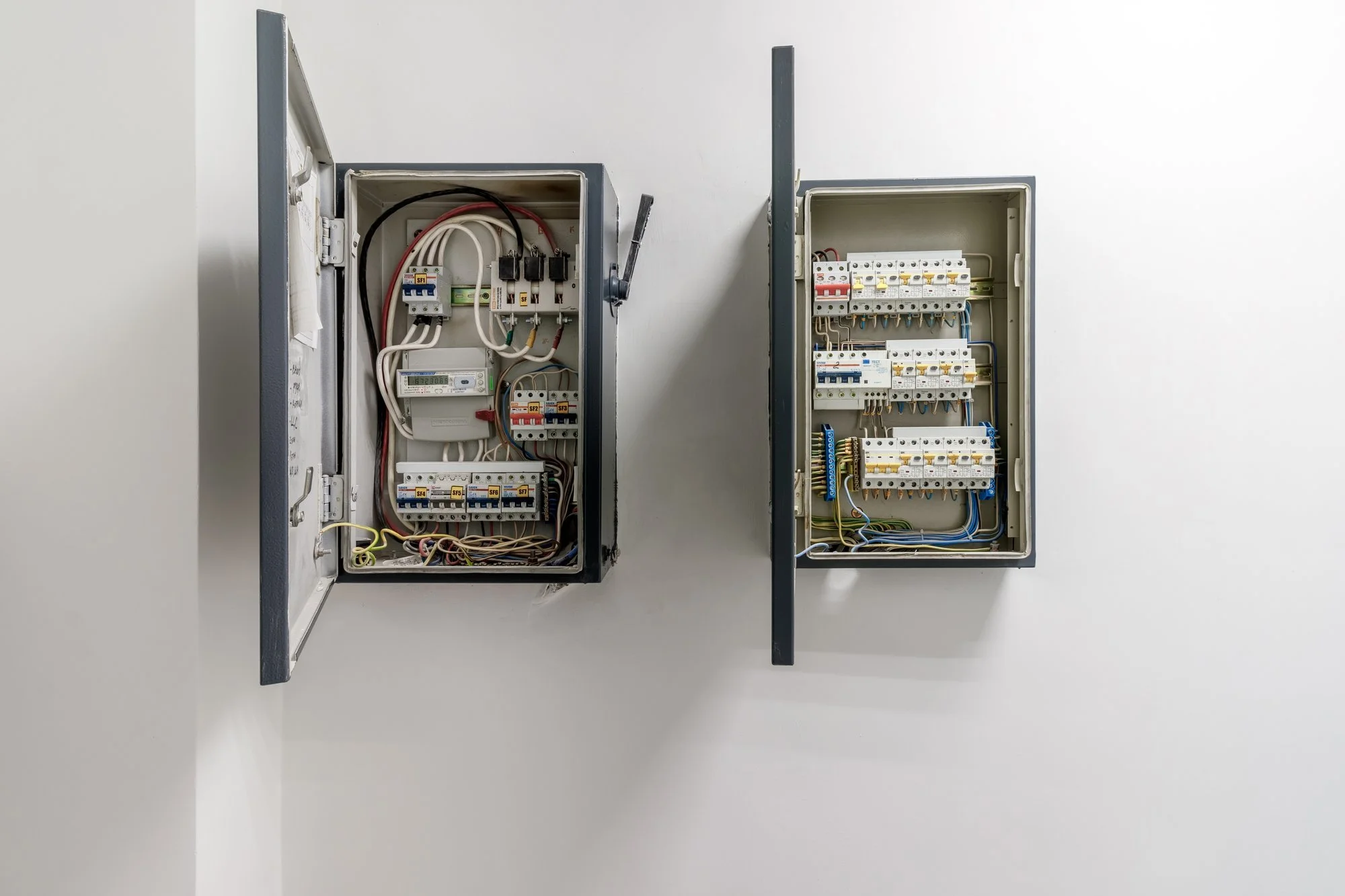 electrical panel and electrical sub panel  installed in the wall