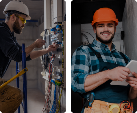 a technician from Electrician Denver smiling after read reviews