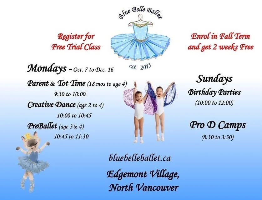 Registration for fall classes is open. Free trial classes are always available. This month, register for Fall Term and get 2 weeks free. Fall Term Oct. 7 to Dec. 16.  Bluebelleballet@gmail.com
#freetrialclass 
#ballet #ballerina #dance #fitness #chil