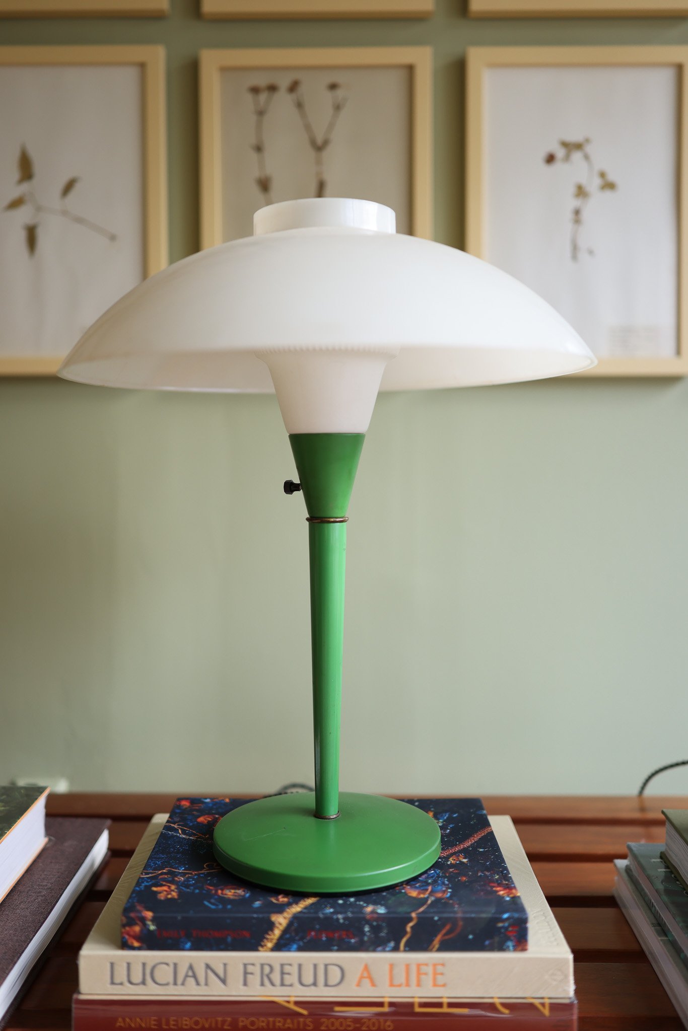 Gerald Thurston for Lightolier Green Table Lamp