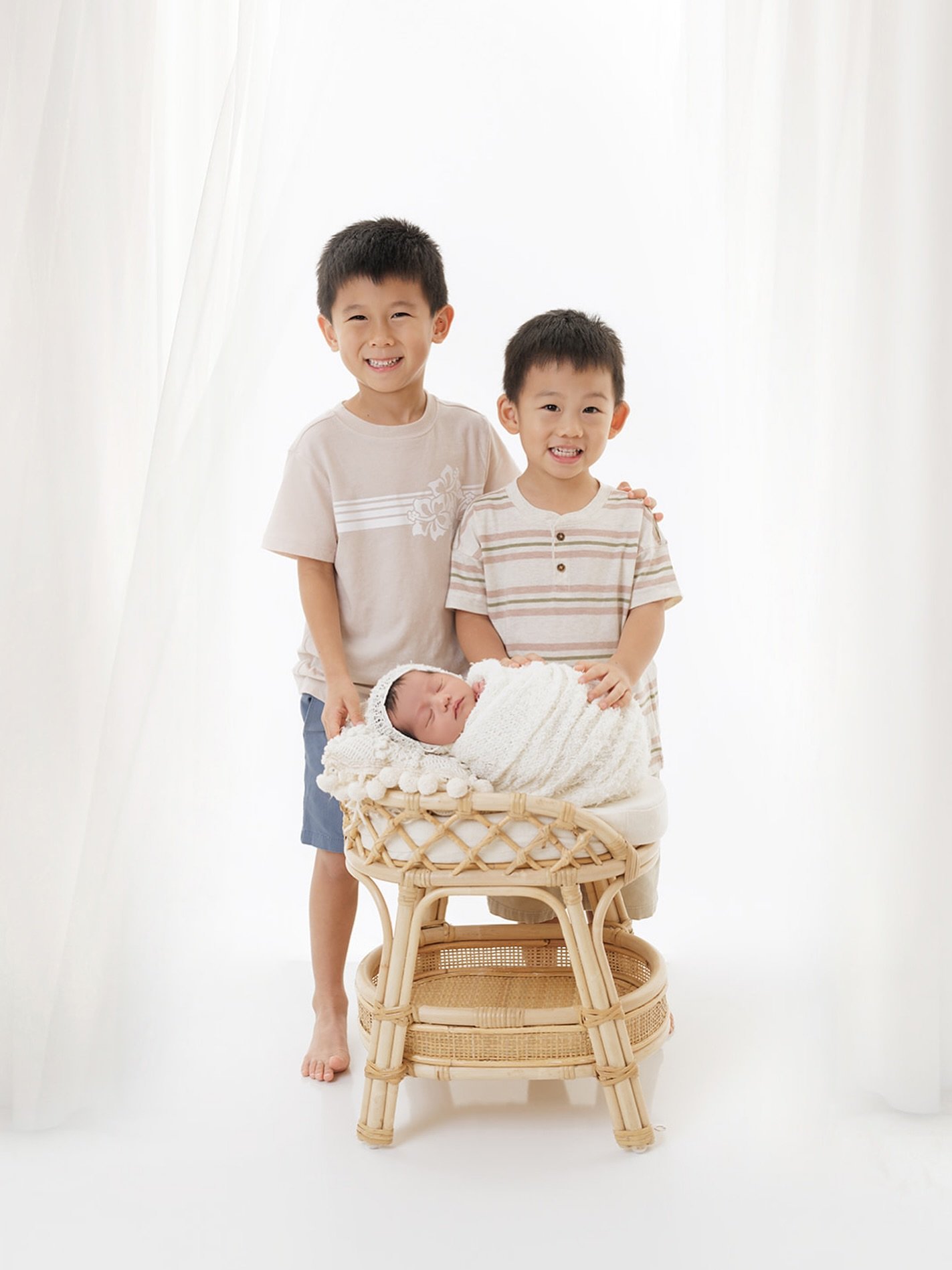 Three little loves, one perfect picture ✨💗💙💙 Baby sister has officially stolen the spotlight&mdash;and her brothers&rsquo; hearts! It&rsquo;s the sweetest thing watching these two playful boys turn into the most tender protectors the moment she&rs