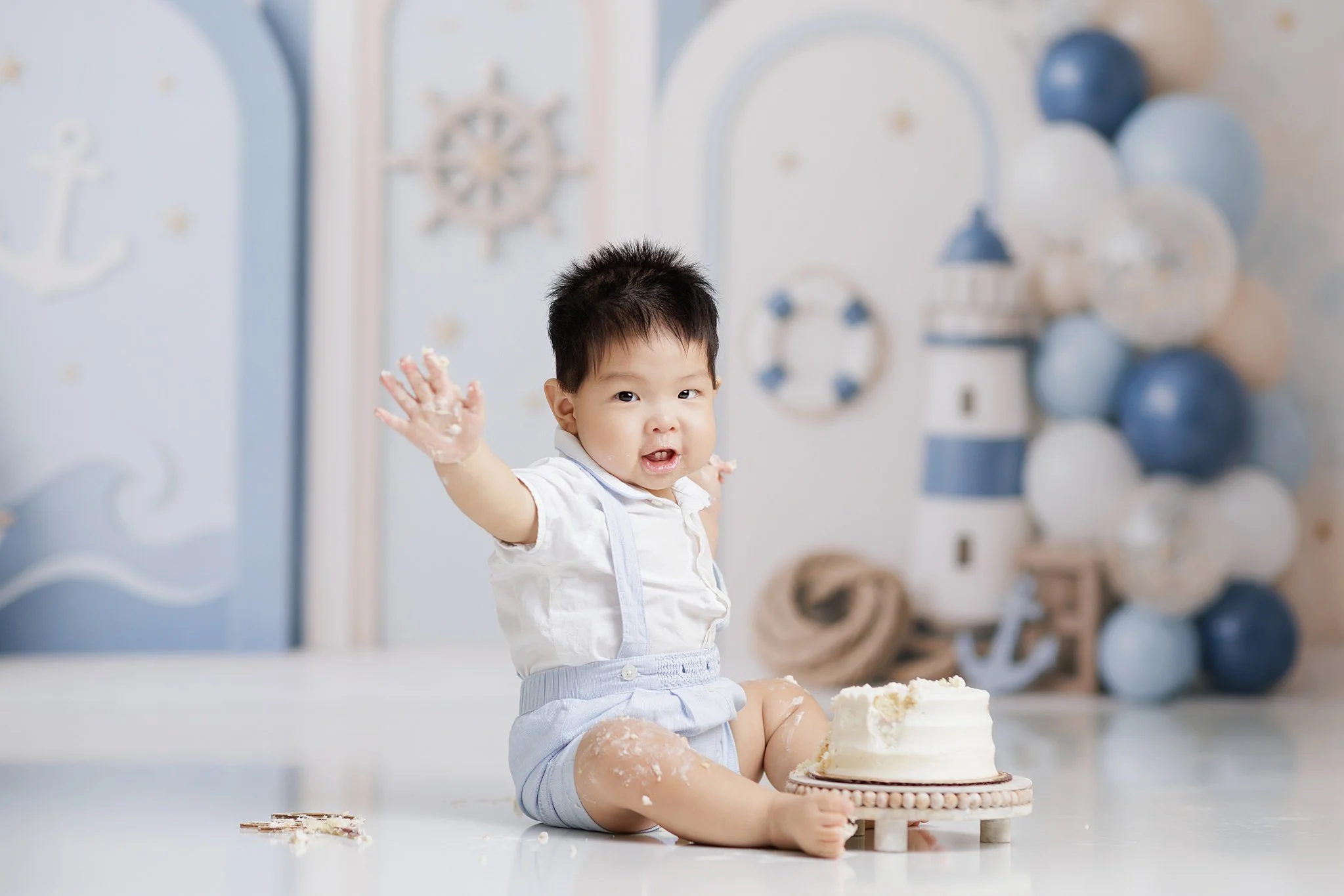 Nautical Cake Smash &amp; Splash: A First Birthday in DFW