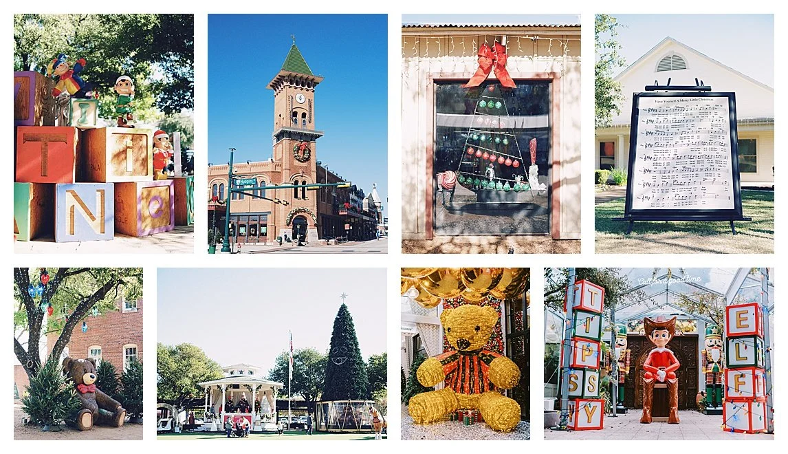 Historic Main Street in Grapevine decorated for Christmas