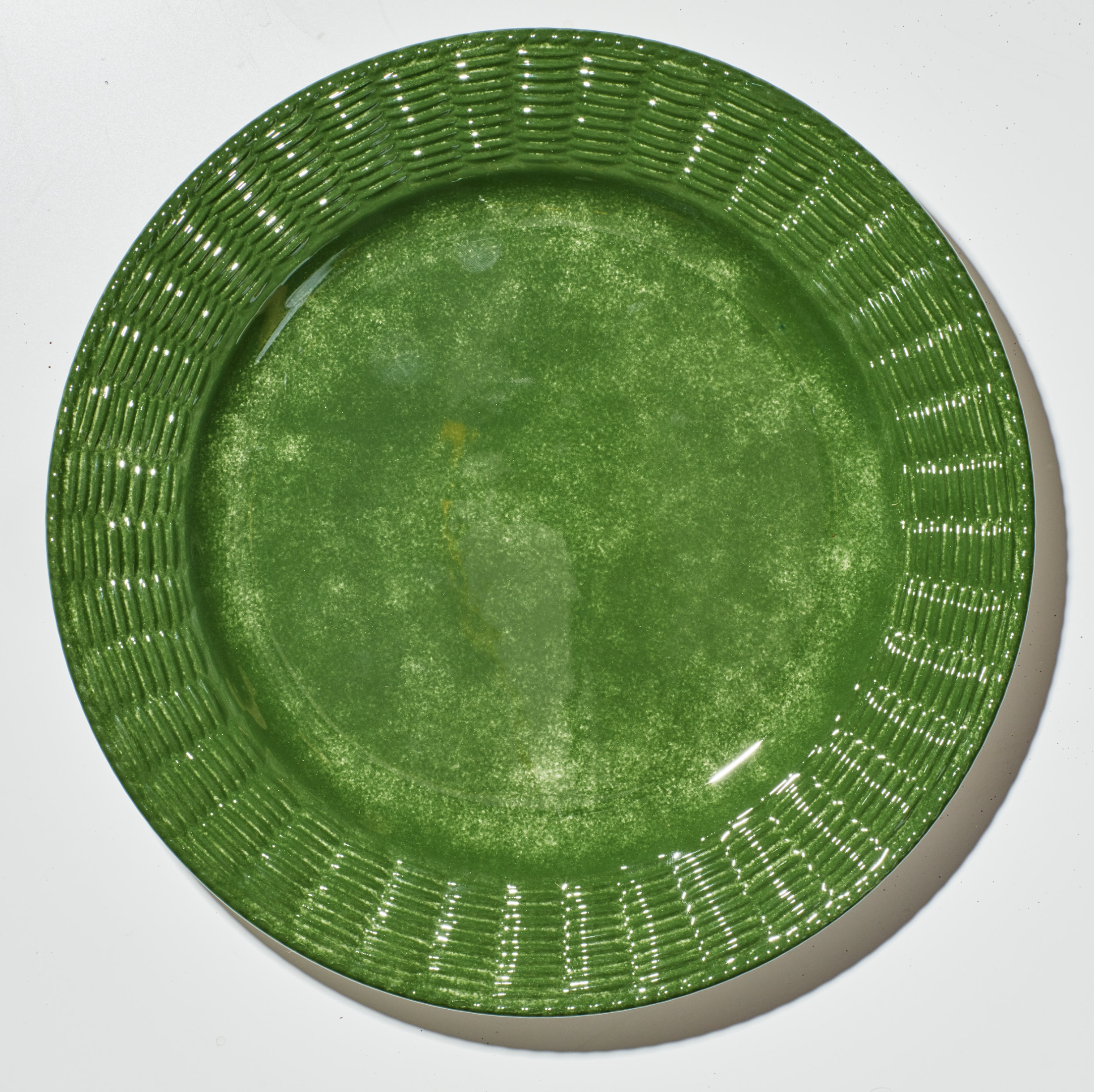 Green Wicker Dinner Plate
