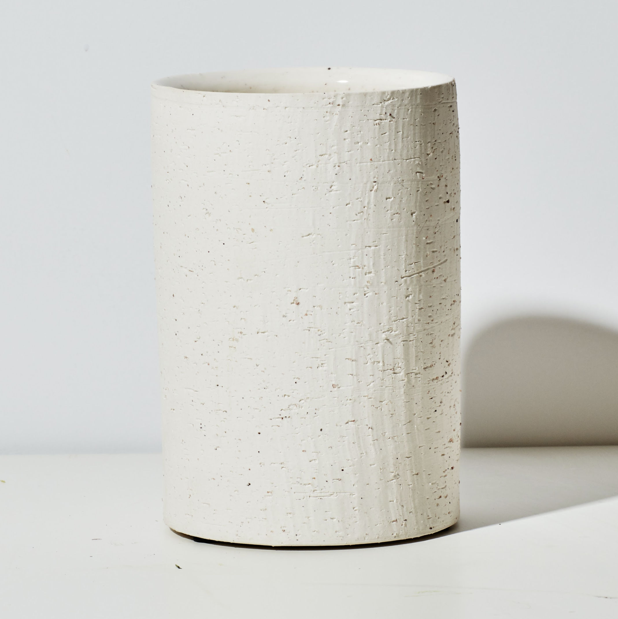 Cream Travertine Vase