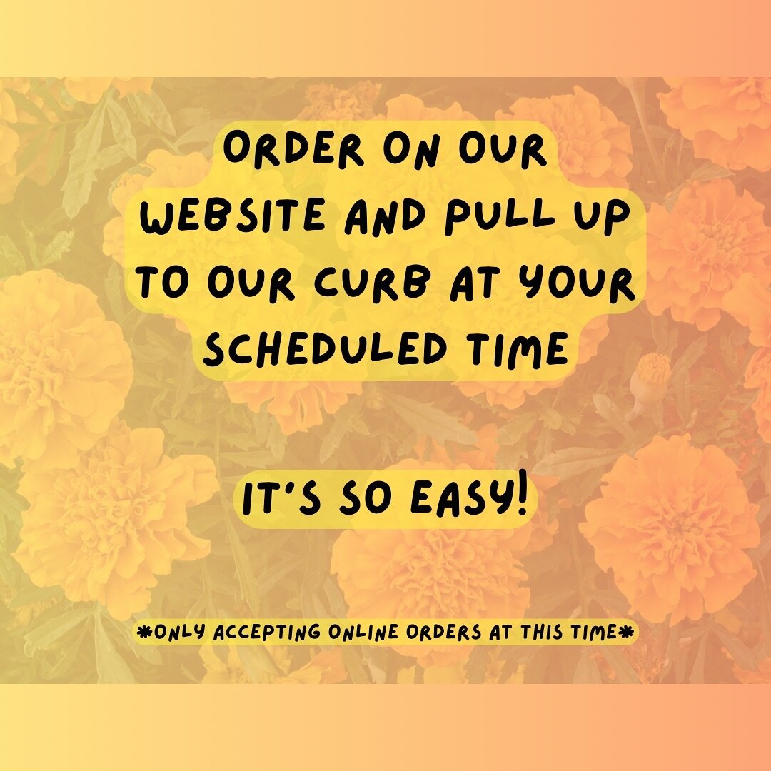 here to help!
tuesday - friday  11-3  pickup or delivery
thank you to everyone who has ordered thus far!!! 
ordering link in our bio or go to marigoldsantarosa.com