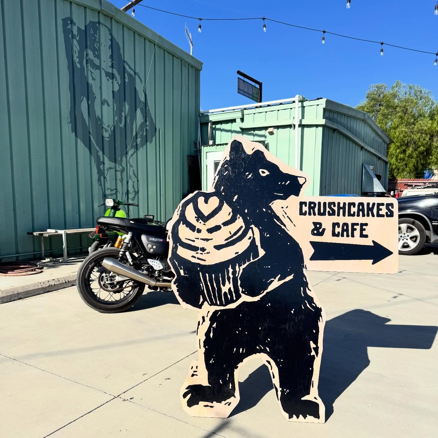 Check out our new amazing sign!!! Handmade by our awesome friends @foundationpress ❤️🐻