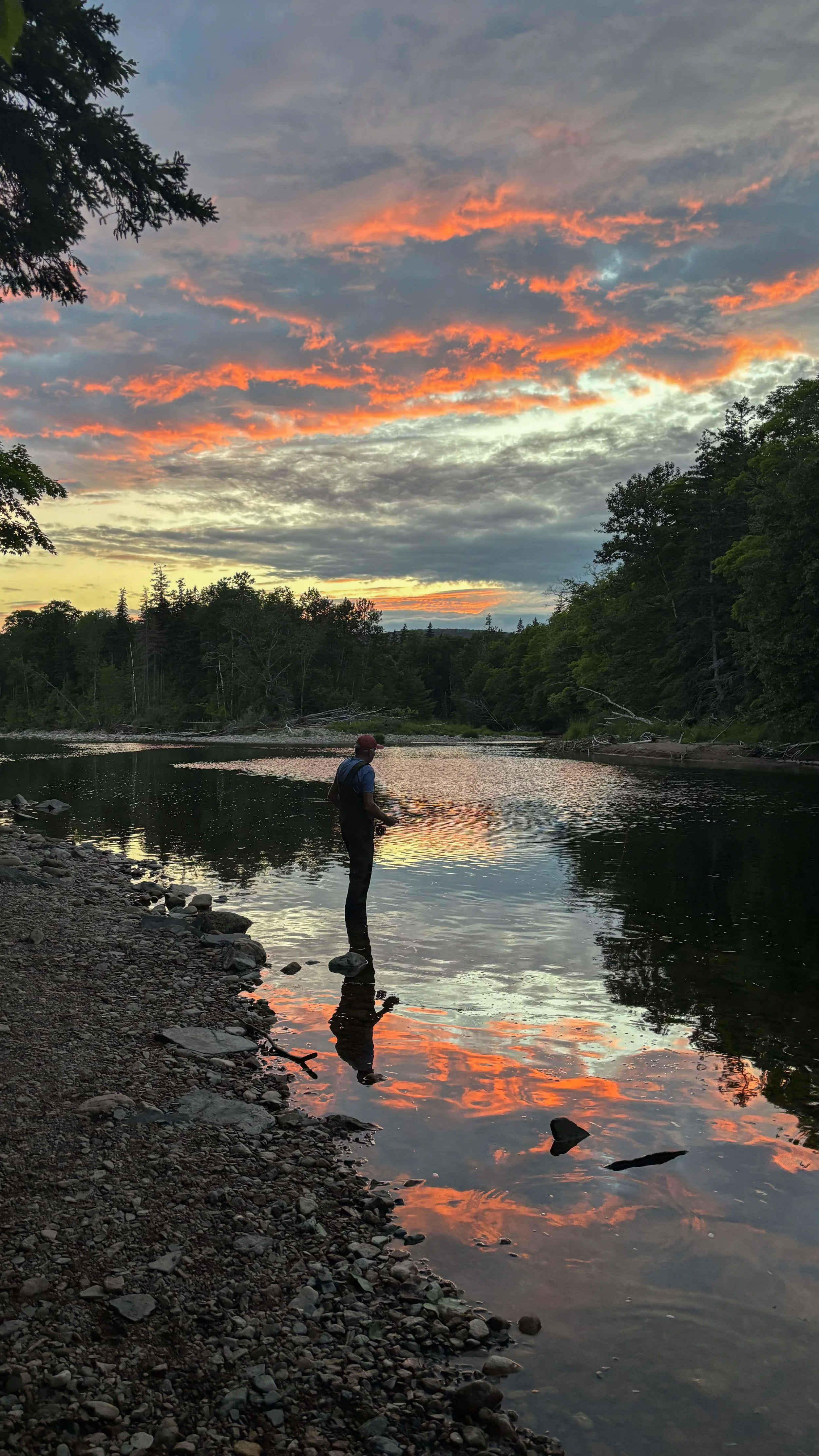 Red sunset river Canada