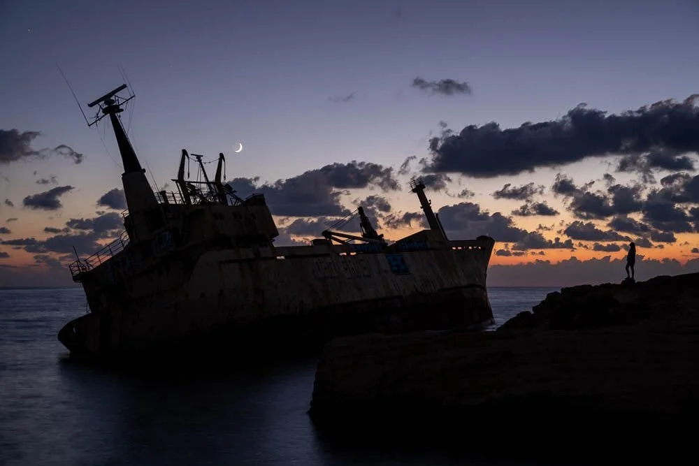 A shipwreck always makes for a nice subject. Would have liked to get back here later in the season with the Milky Way behind it. On Cypress a few years ago. #cyprus #shipwreck  #paphos #edro #moon #silhouette #longexposures #travel #travelphotos #tra