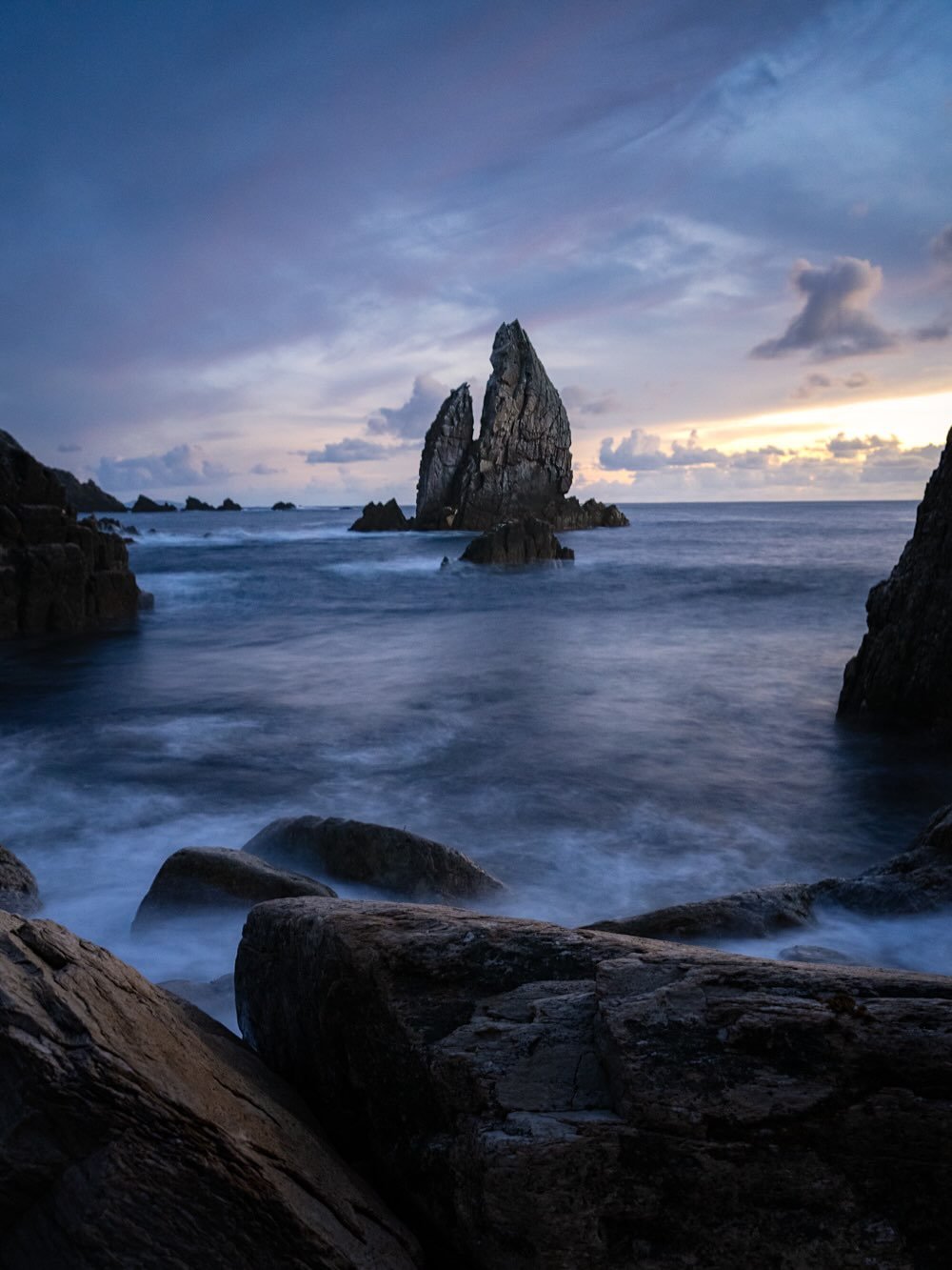 One of my favourite times to shoot is some time before sunrise or after sunset. The light is soft but can still have some colour. The shutter speed can easily be manipulated with lower light levels. #ireland #bluehour #visitireland #wildatlanticway