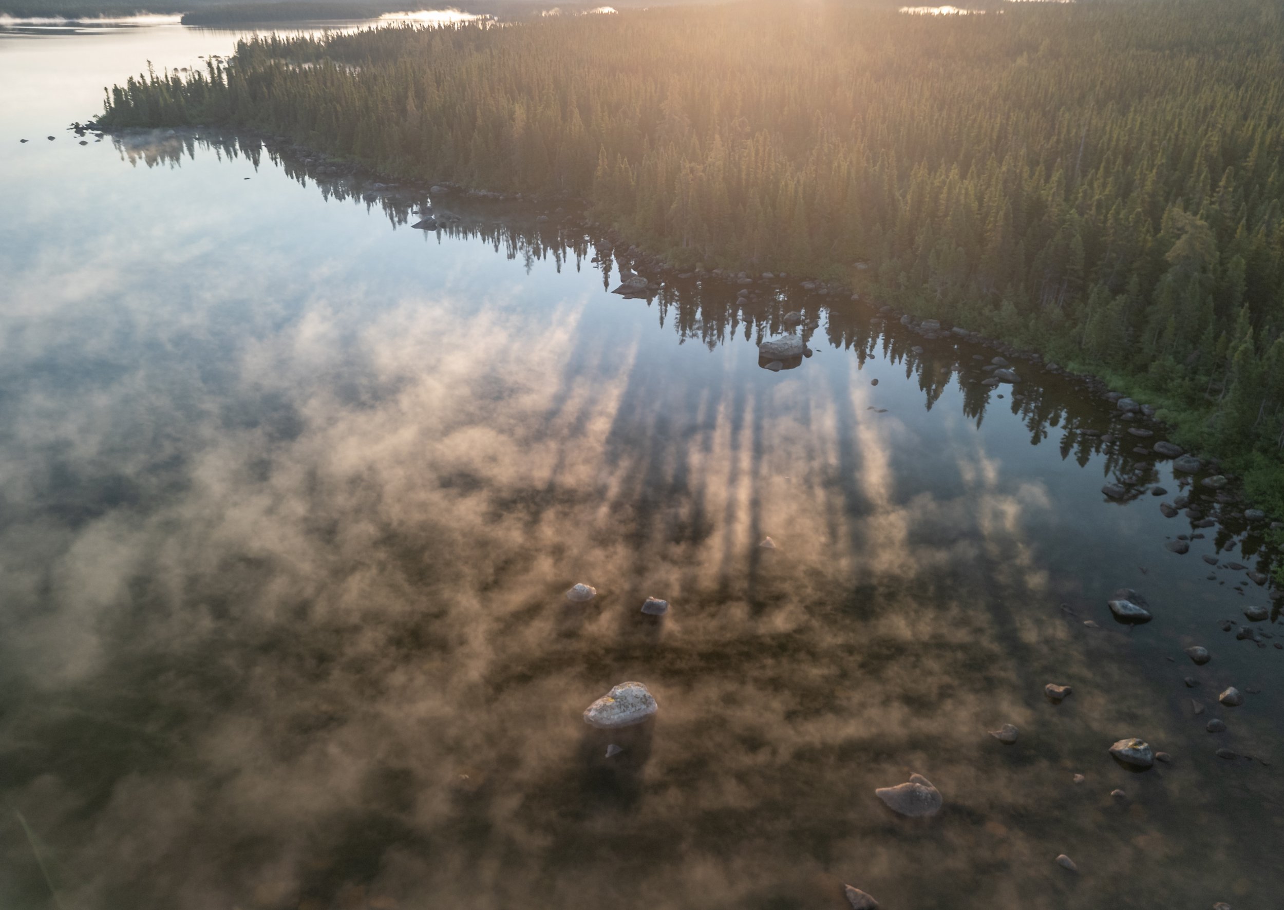 Foggy Sunrise over the water