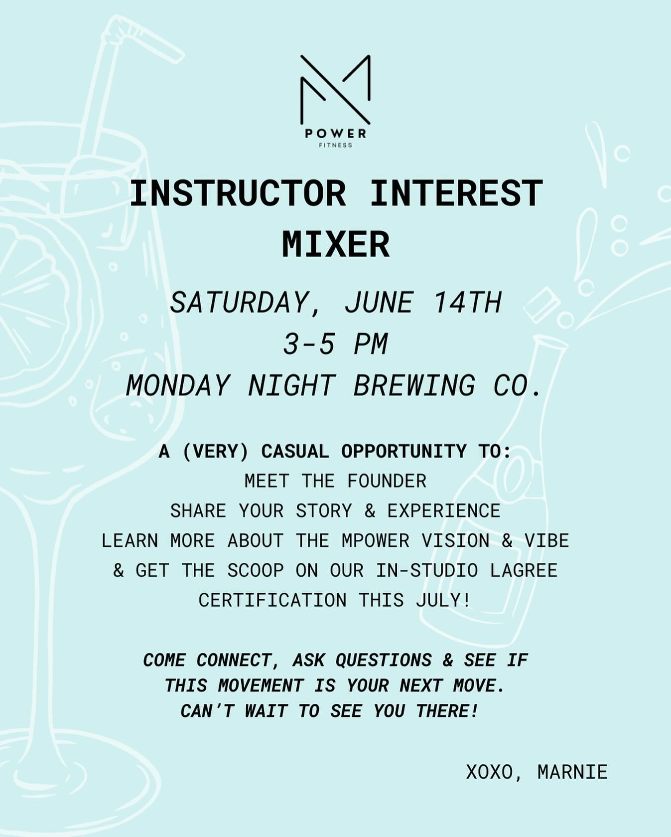 CALLING ALL (FUTURE) LAGREE INSTRUCTORS📢

ready to lead, inspire, and shake things up with MPower??? you&rsquo;re invited to our instructor interest mixer on SATURDAY JUNE 14TH from 3-5 PM at @mondaynightclt 

for those who are interested in becomin