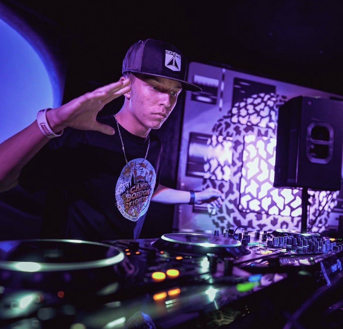 MESOPHONIC wearing Sensing hat at black box