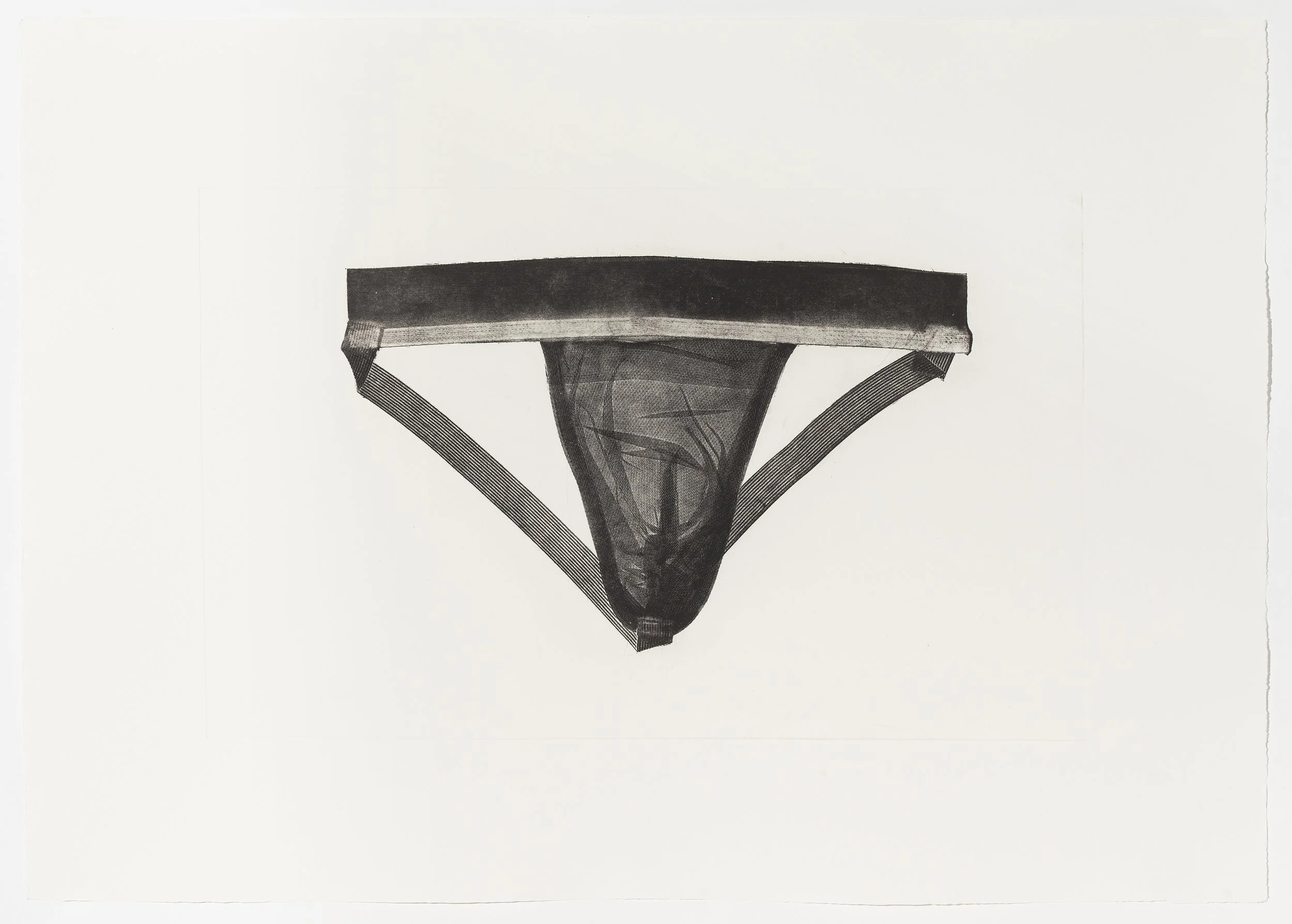 Jock Bra Shock Doctor Back, 2026, Medium: Etching on Arches 88 paper 
15x22 in
