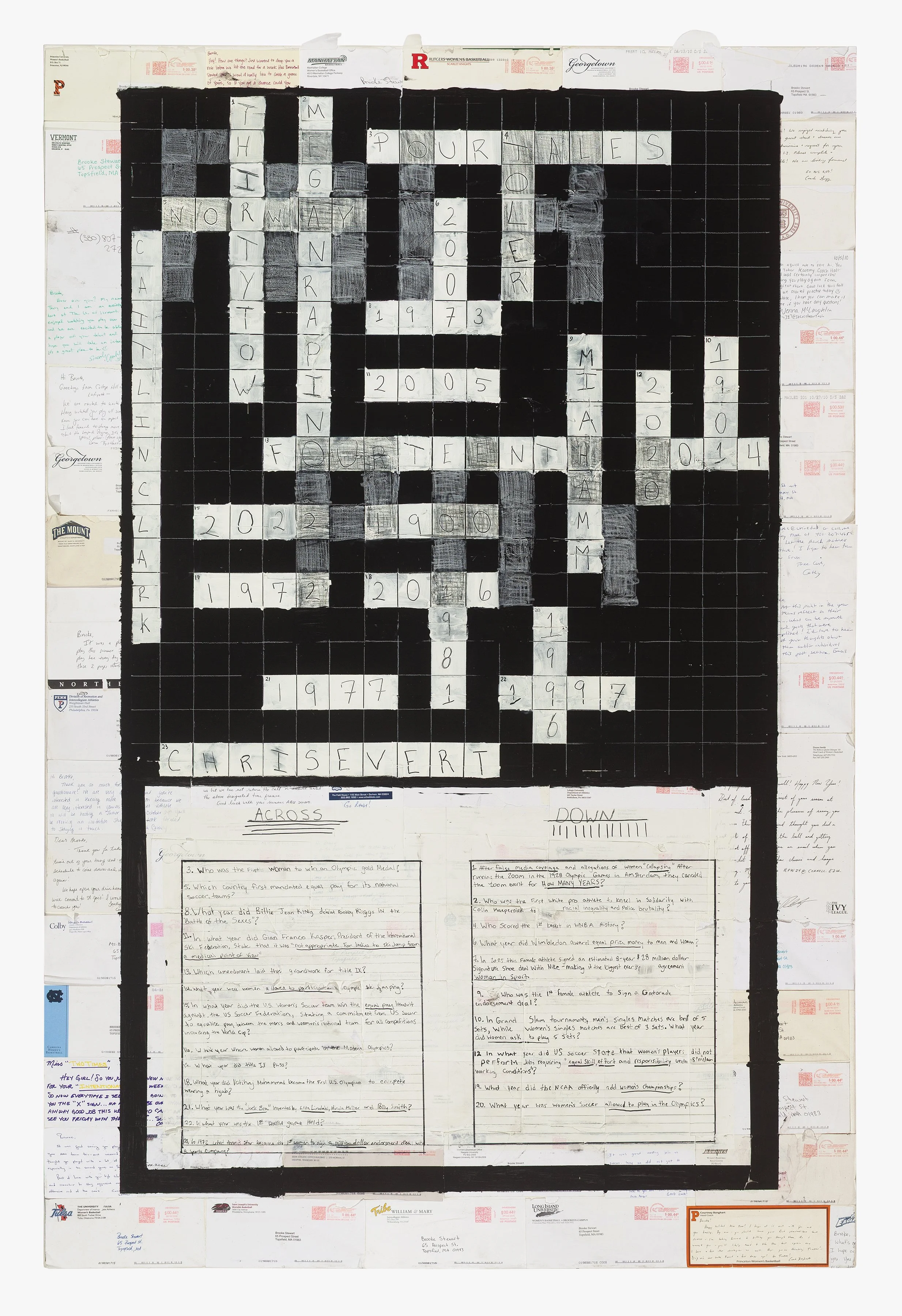 Did You Know? 2026, Medium: Acrylic, color pencil and paper on canvas
72 x 48 in