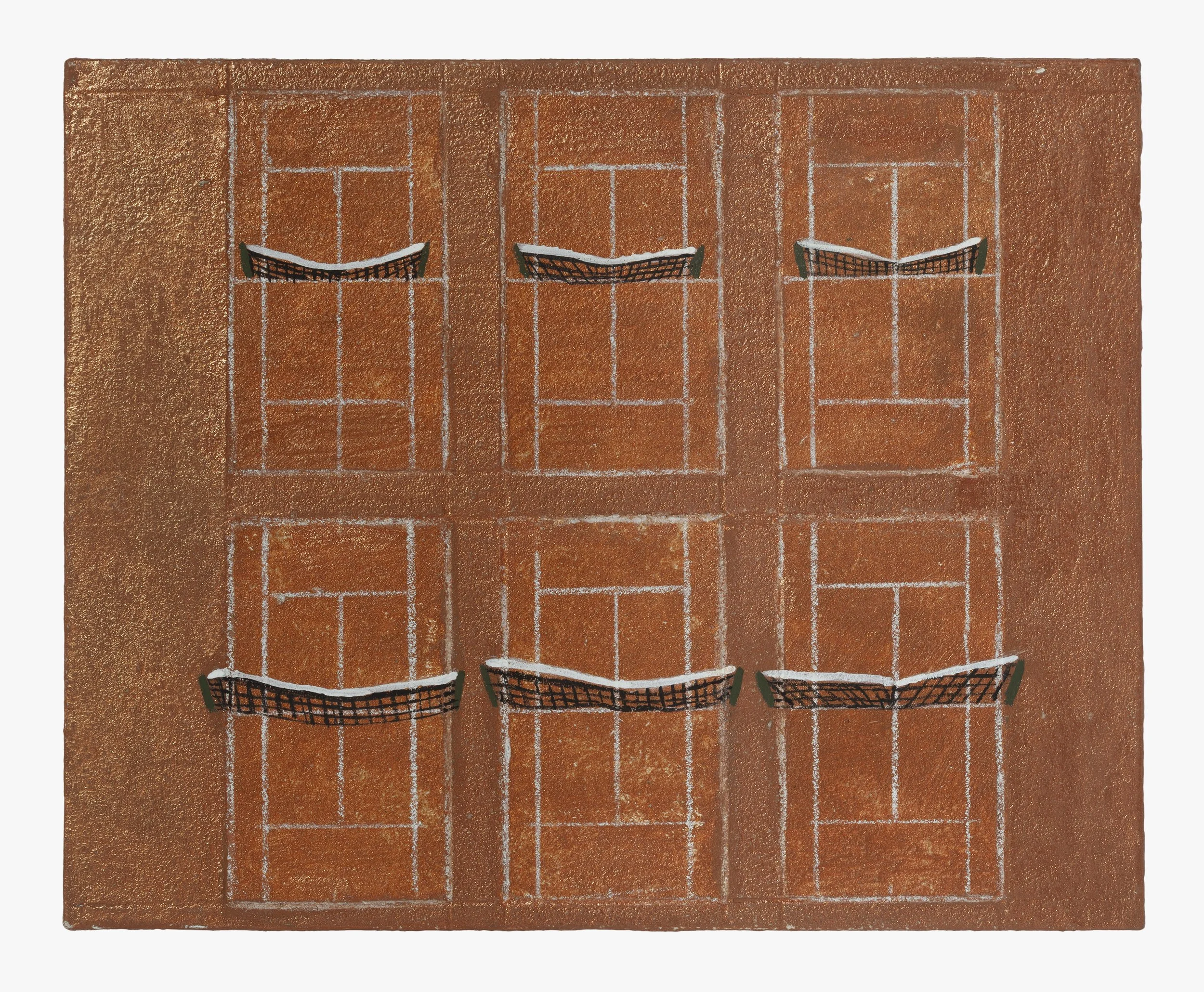 
Clay Court Complex, 2025,  Acrylic on wood panel,  
8x10 inches 