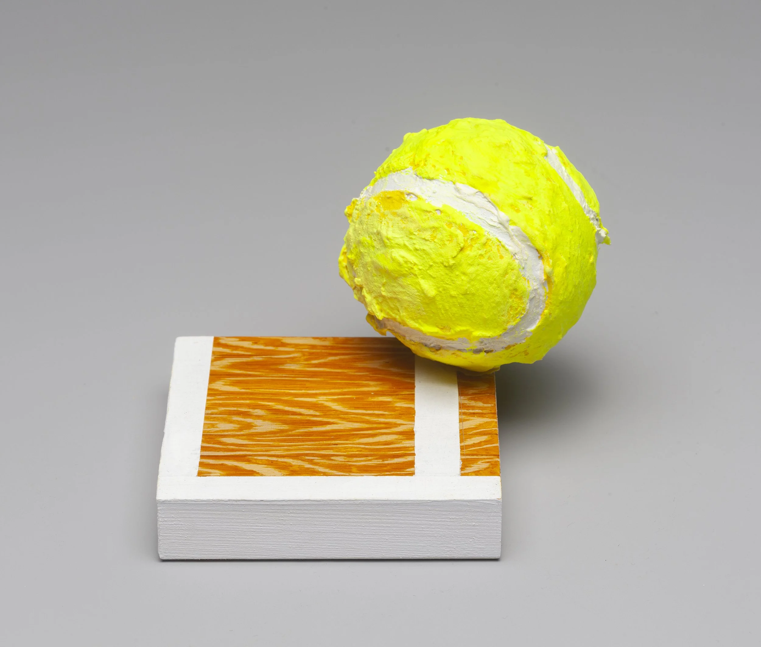 Hardwood Tennis, 2026, Medium: Oil, acrylic flash, and fiber paste on wood panel
5x5x5 in