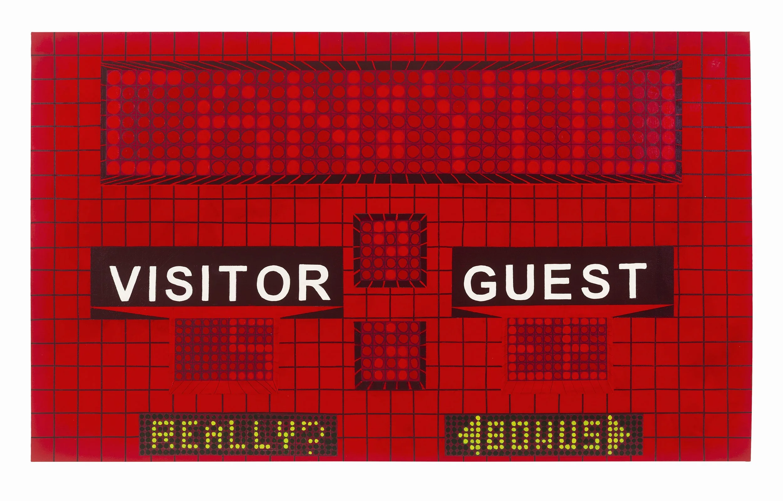Visitor  vs Guest, 2026, Oil and acrylic on canvas, 36x60x2 in