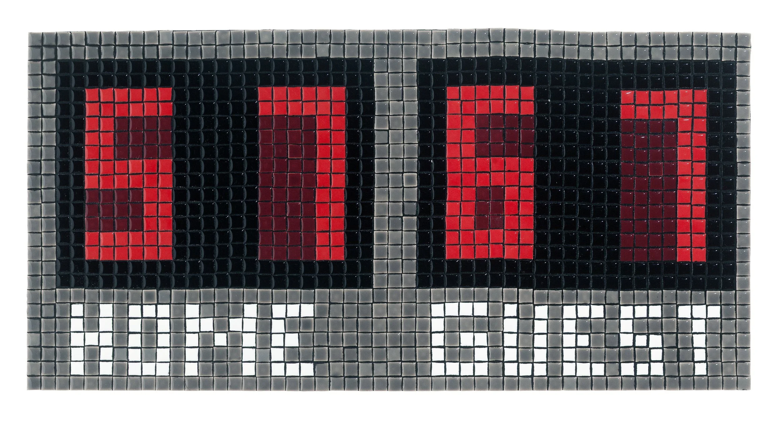 First WBNS Scoreboard Study, 2026, Medium: Ceramic wood panel, grout, acrylic flash 
12x12x2