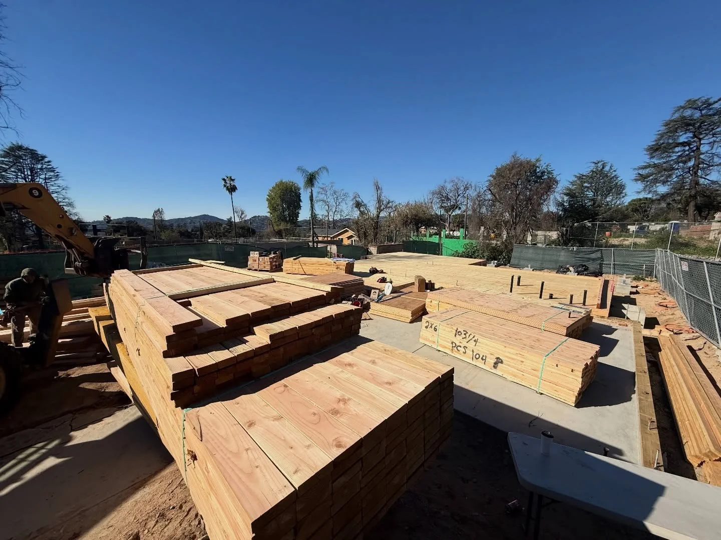 Let the framing begin. Our project in Alicia Ave, Altadena.