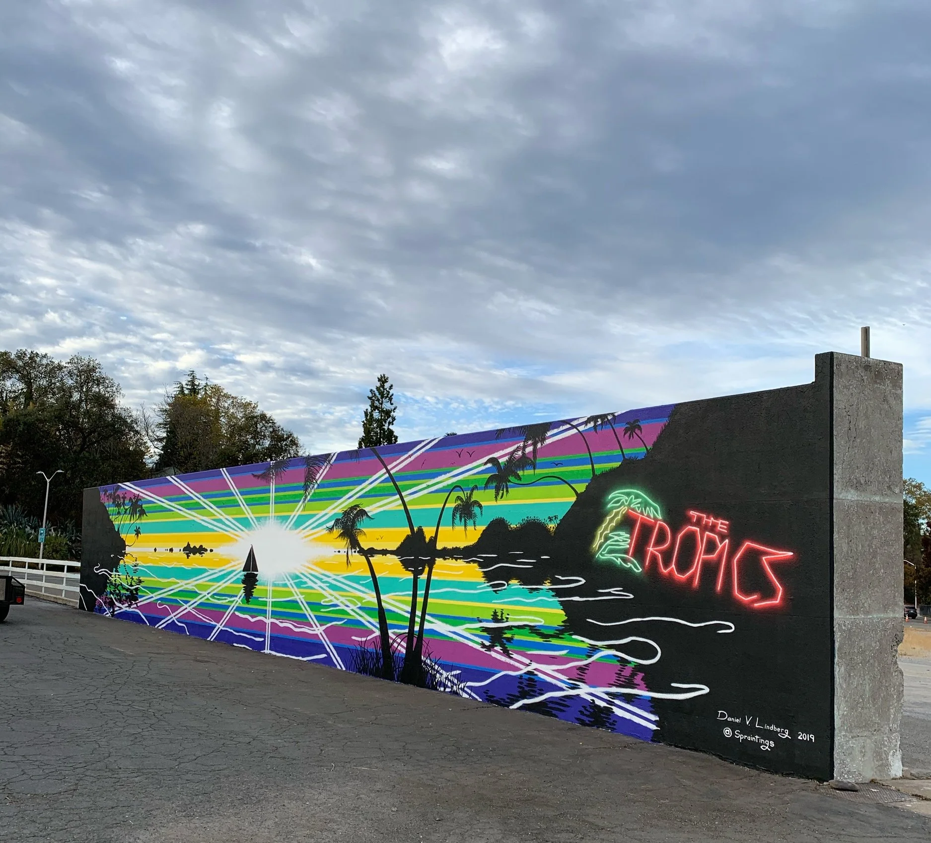 'The Tropics Mural' - The Tropics Bar - Nov. 2019 - Redding, CA