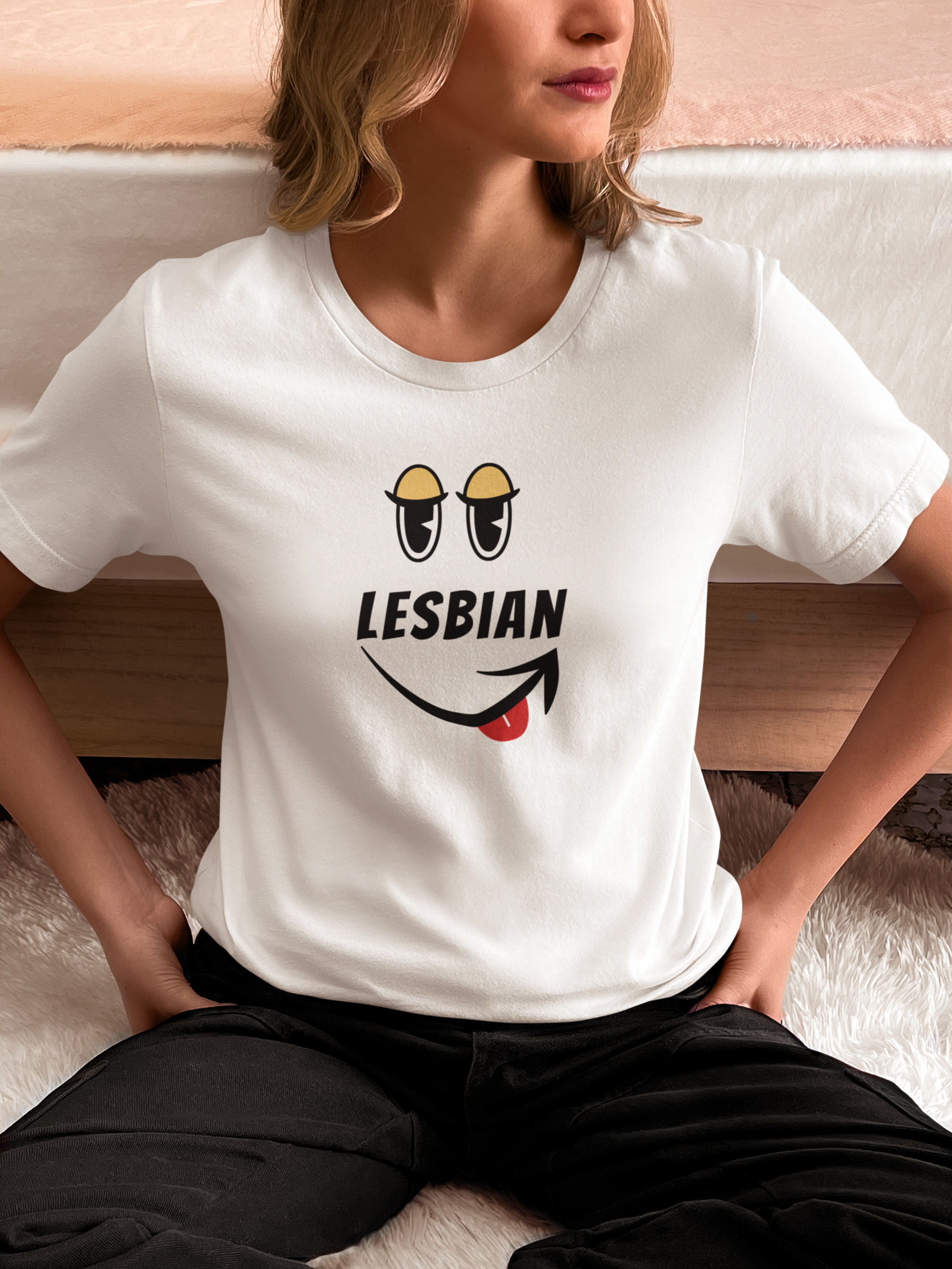 SW_MainLesbiansmile_white tee.png