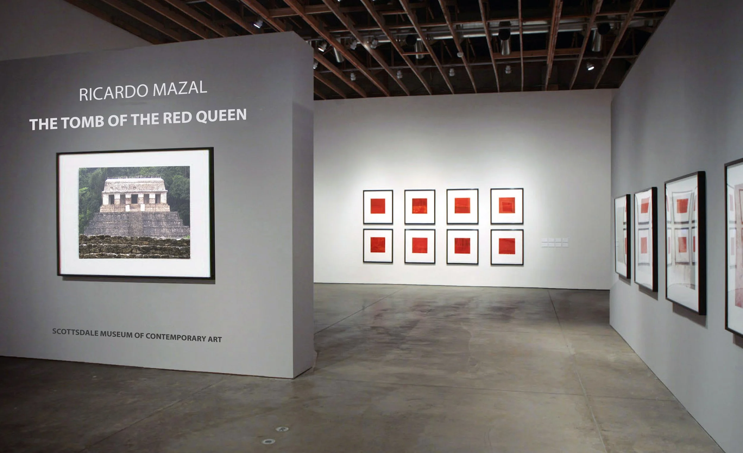 Installation view of RICARDO MAZAL LA TUMBA DE LA REINA ROJA: FROM REALITY TO ABSTRACTION, Scottsdale Museum of Contemporary Art, Scottsdale, AZ 2006.
