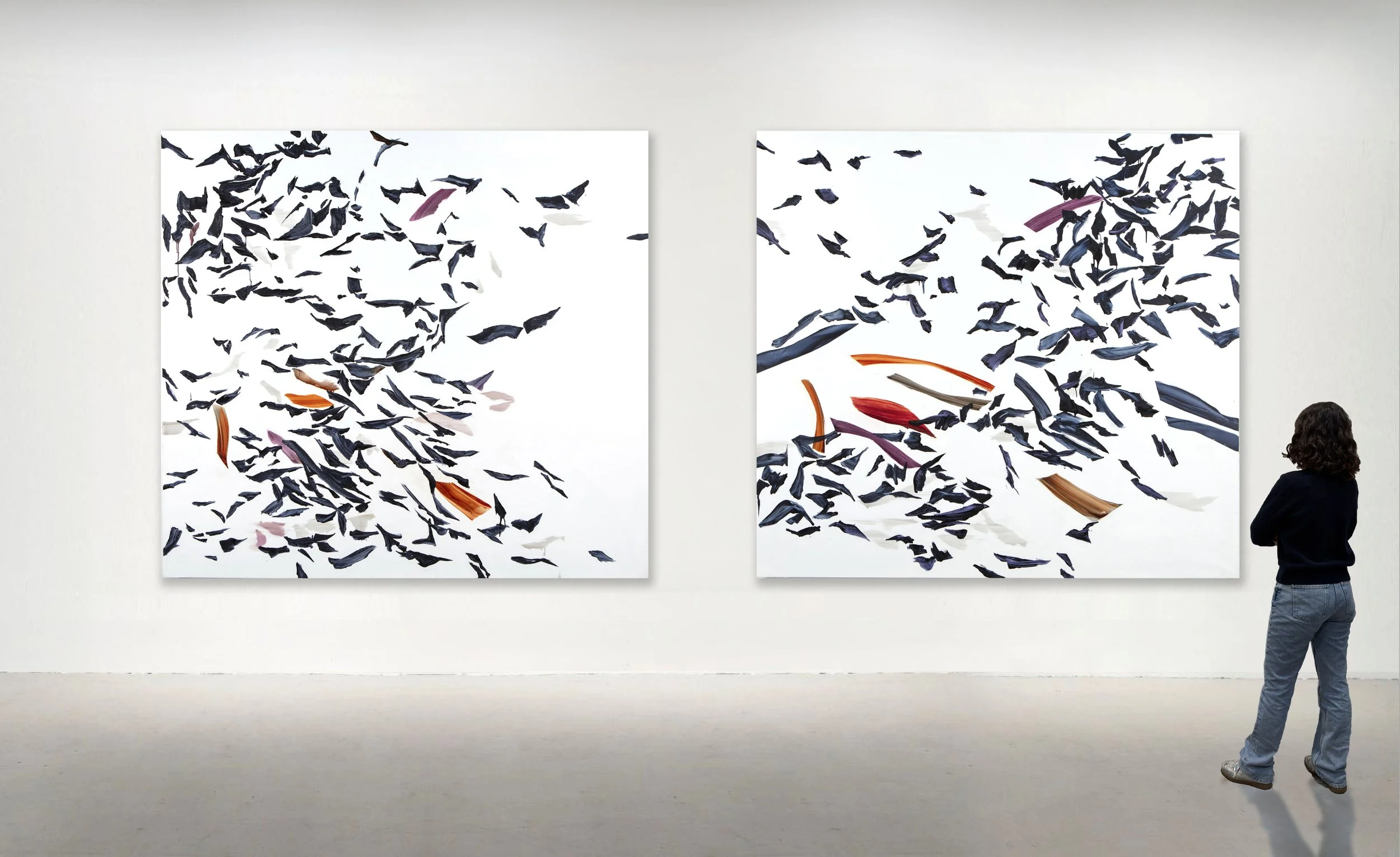 BA ZASA No. 1 and No. 2, 2023. Oil on linen, 72 x 78 inches (182.9 x 198.1 cm). 