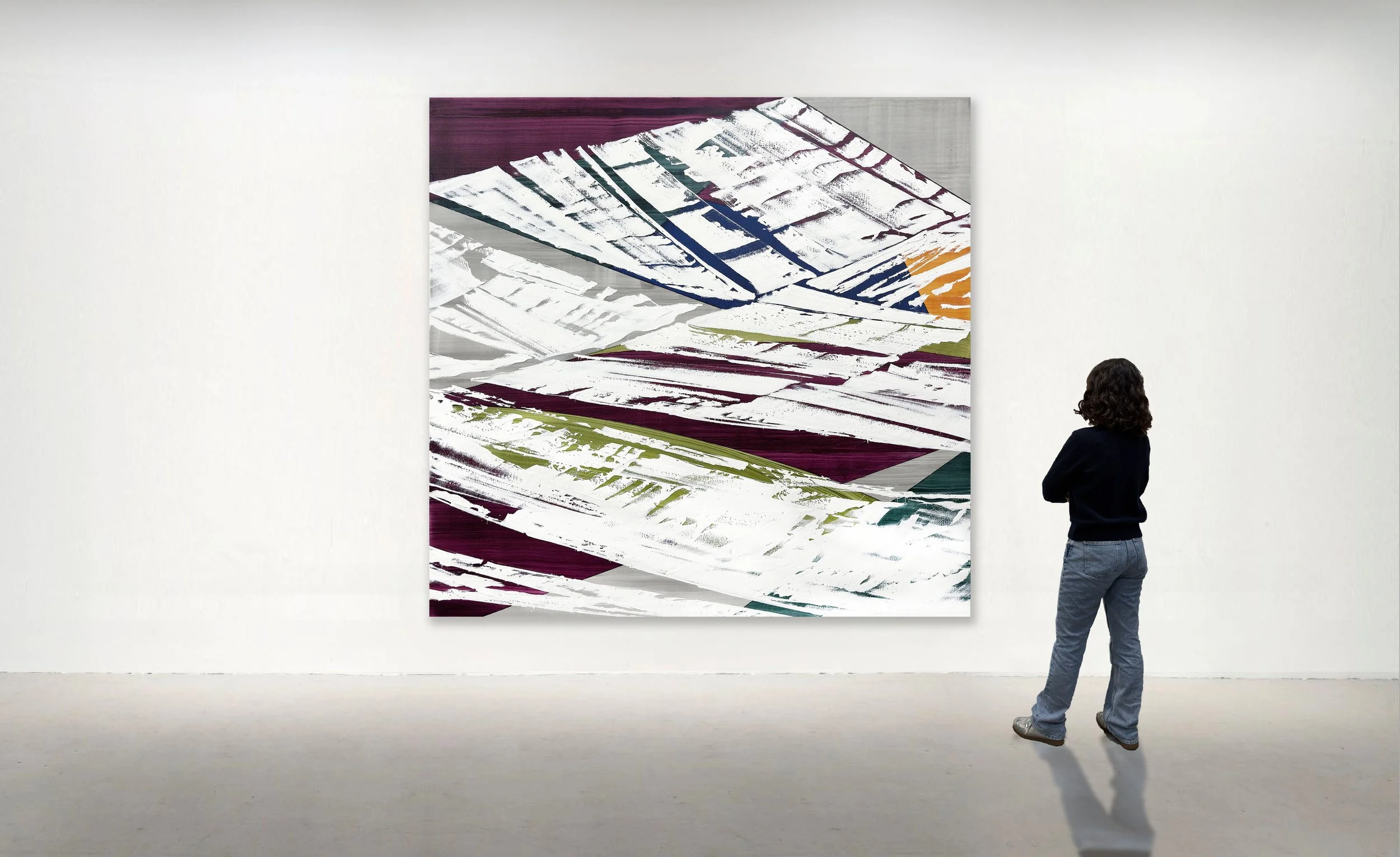 WHITE MOUNTAIN 17, 2025. Oil on Linen
77 x 82 inches (195.5 x 208 cm). 