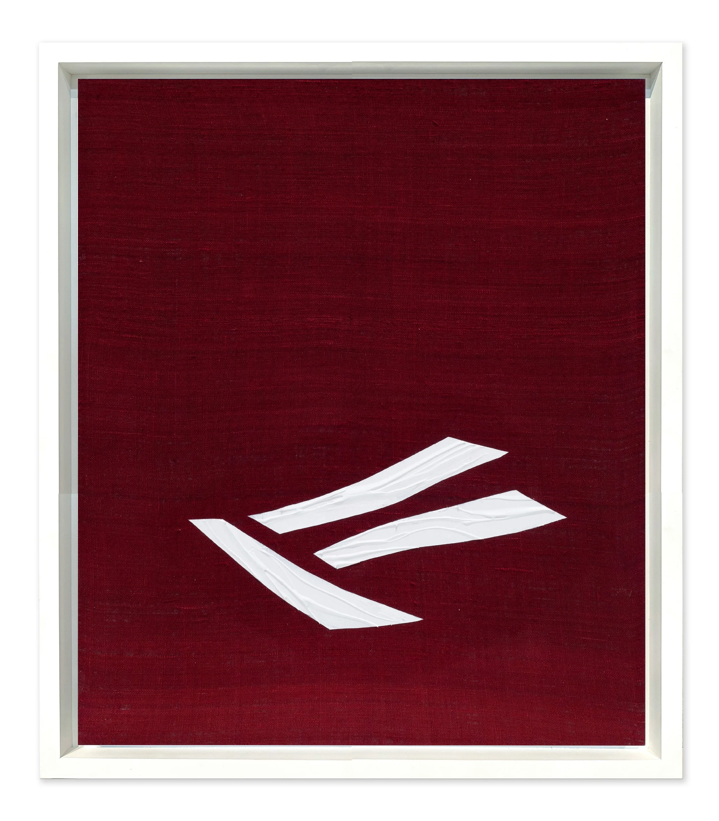 XNA (Red), 2025. Acrylic on natural and hand-dyed silk mounted on aluminum panel, 139 x 119 inches (55 x 47 cm). 