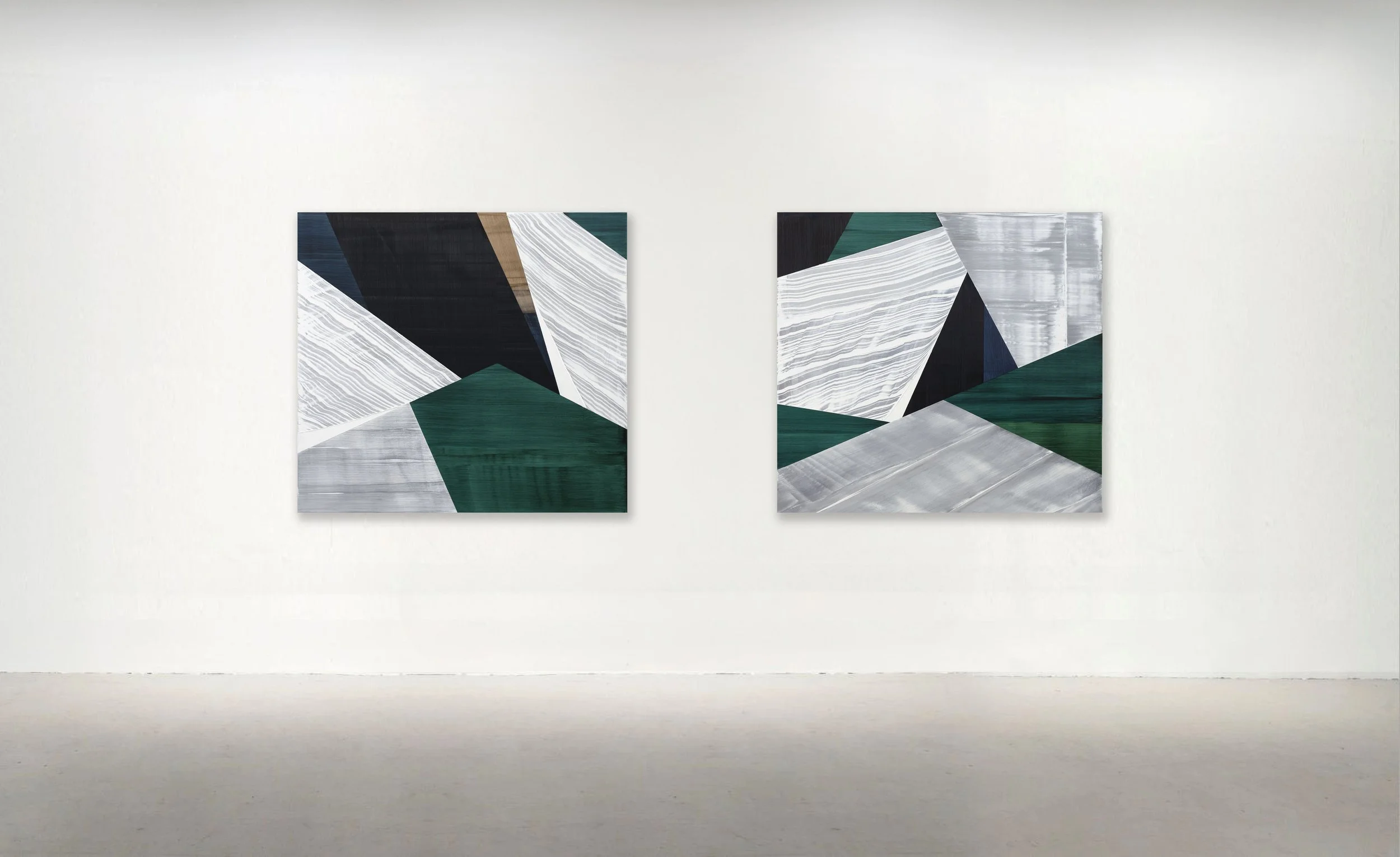 SP BLACK NO. 2 and 3, 2019. Oil on linen 60 x 66 inches (152.4 x 167.6 cm).