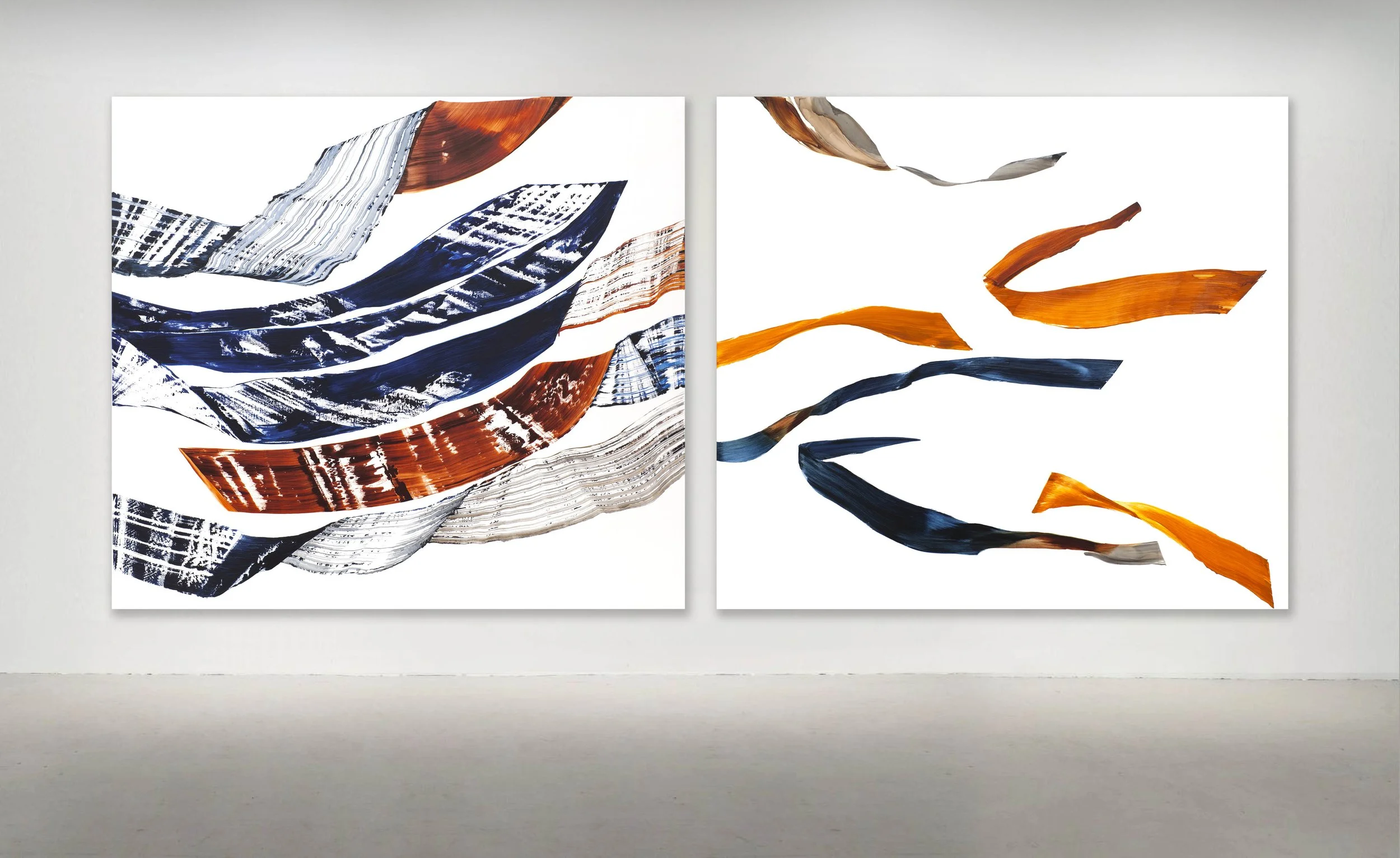 "Bhutan PF7", 'Bhutan PF 8", 2015 Oil on Linen 98.5 x 110 Inches / 250 x 279.5 CM