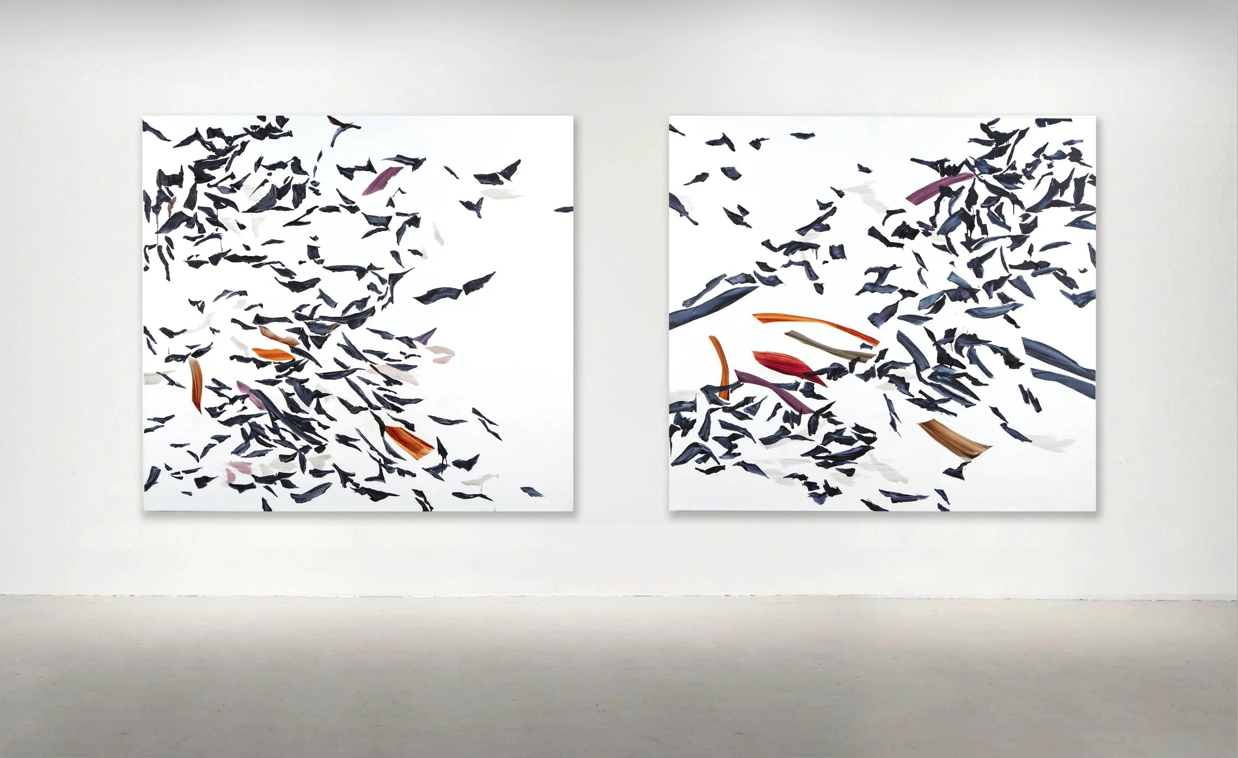 "Ba Zasa White 1" , "Ba Zasa White 2", 2023. Oil on linen 72 x 78 inches / 183 x 198 CM